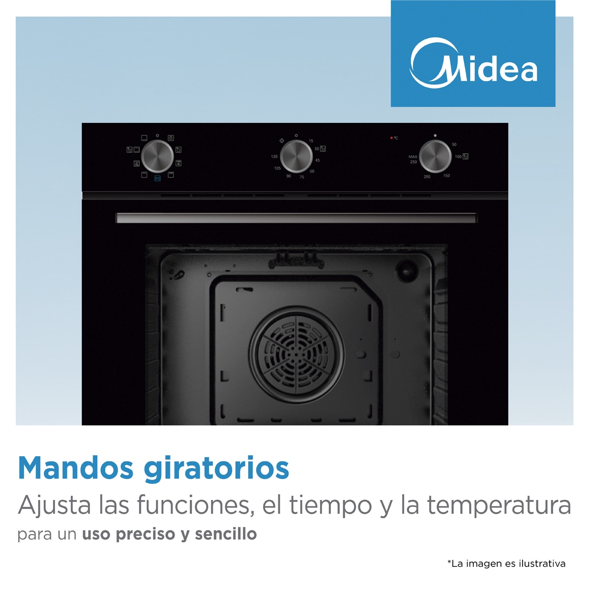 Horno multifunción Midea hidrolítico 70 litros - MBOG2-M5M80(SS) - Inox Inox-7
