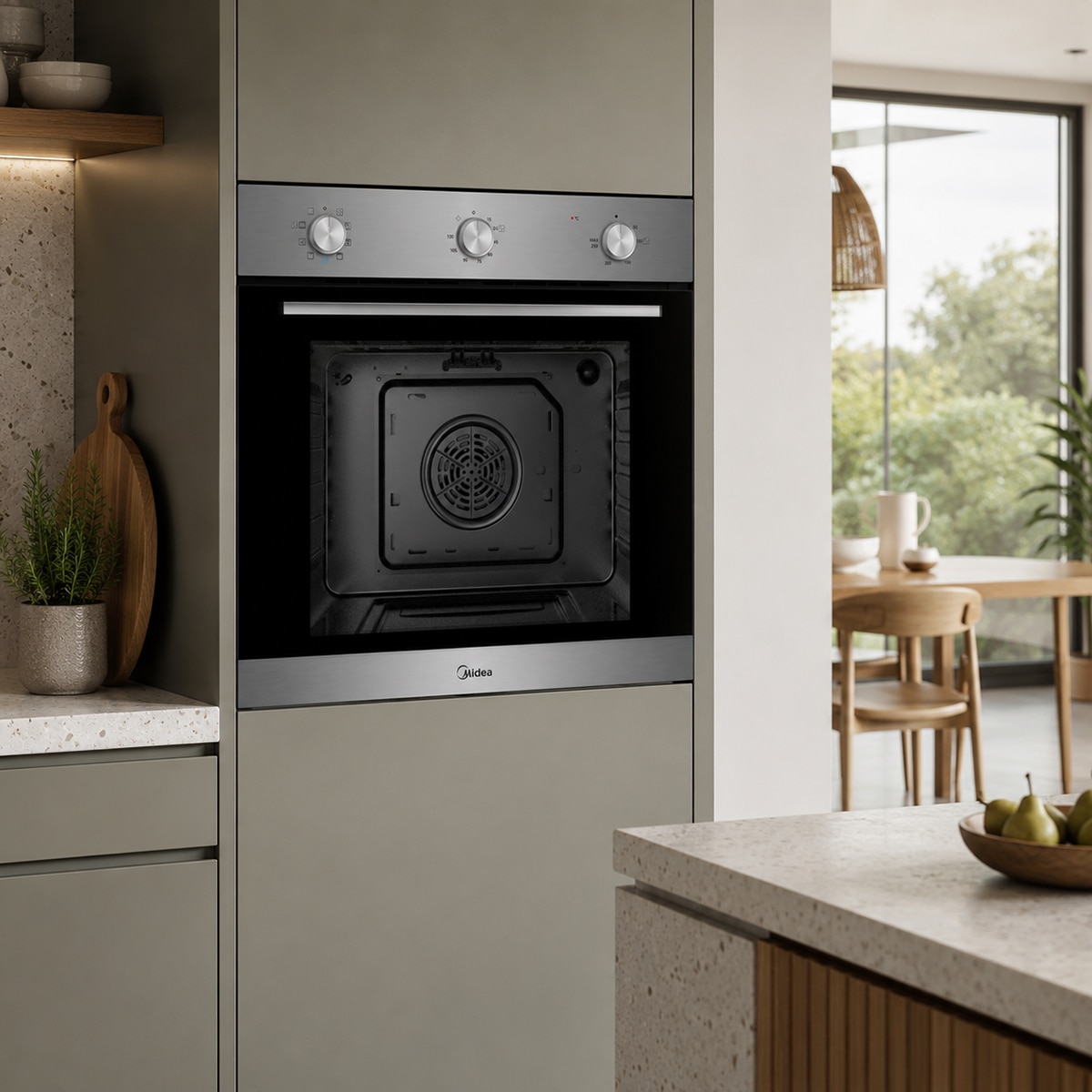 Horno multifunción Midea hidrolítico 70 litros - MBOG2-M5M80(SS) - Inox Inox-8