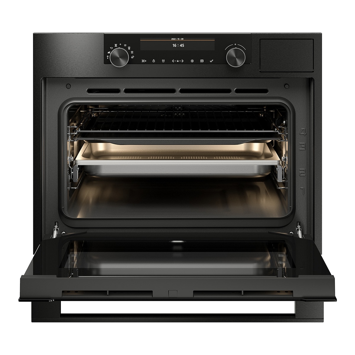 Horno multifunción, vapor Asko Sistema Pure Steam™ 45 cm - OCS8487B - Acero negro Acero negro-4