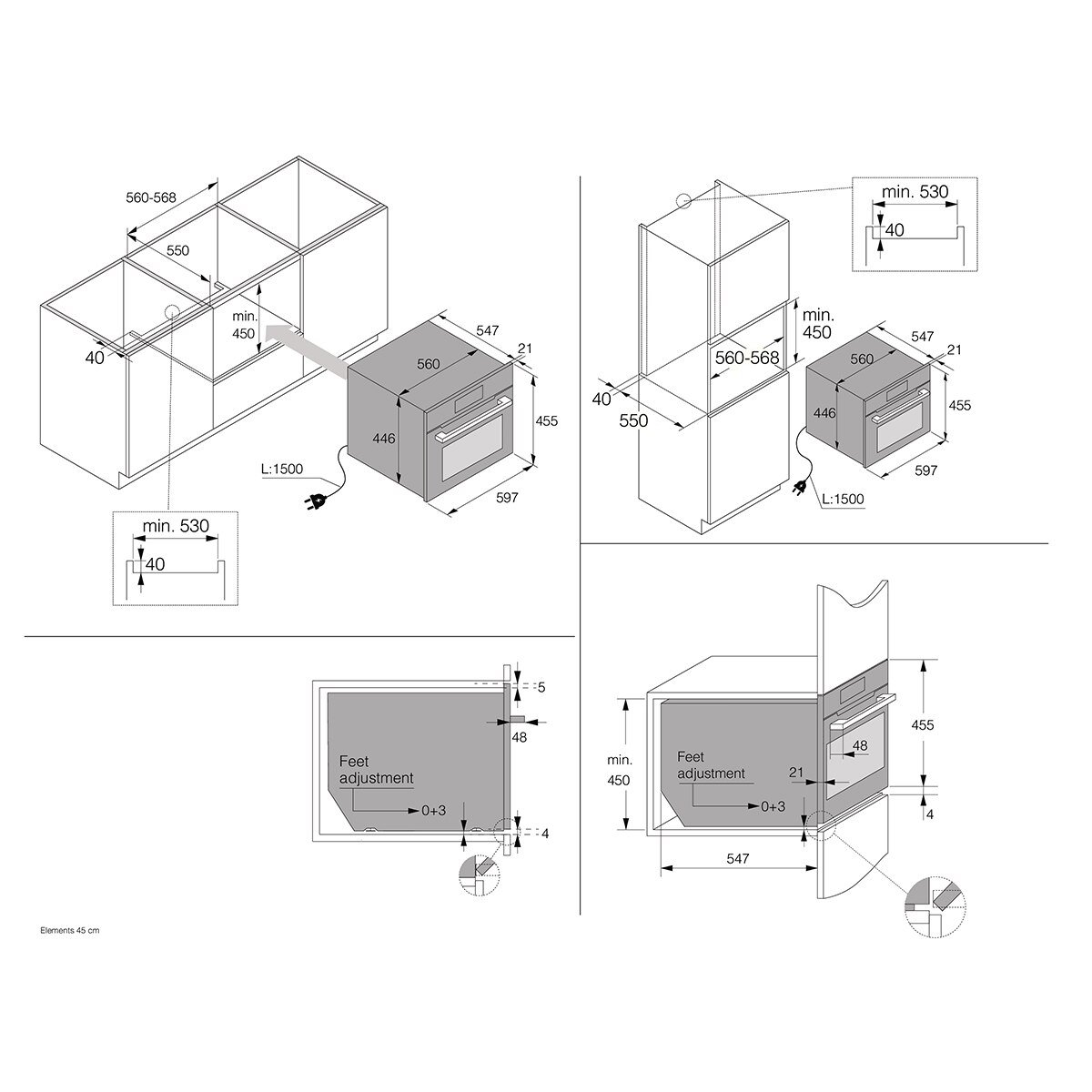 Horno multifunción, vapor Asko Sistema Pure Steam™ 45 cm - OCS8478GG - Gris perla Gris perla-3