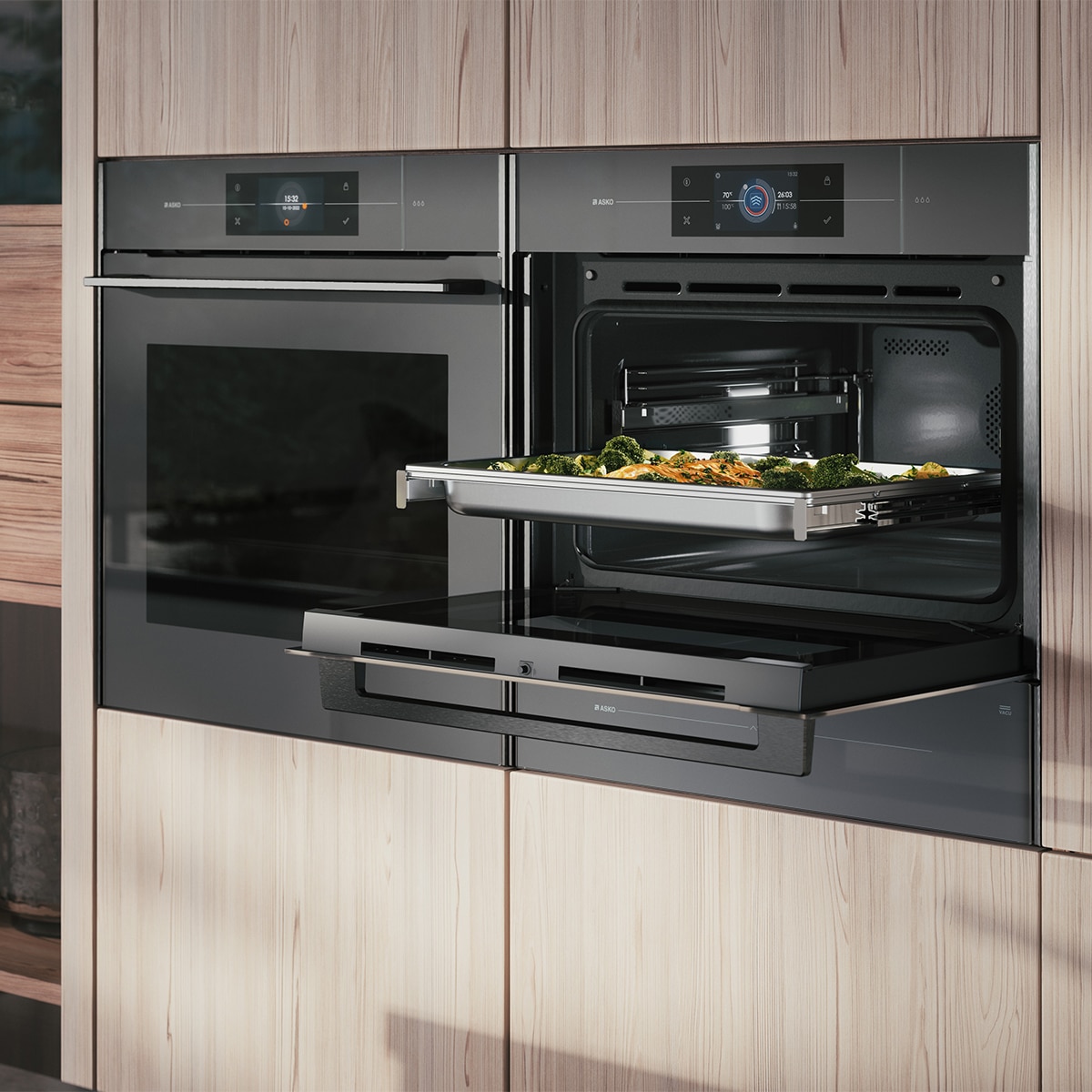 Horno multifunción, vapor Asko Sistema Pure Steam™ 45 cm - OCS8478GG - Gris perla Gris perla-6