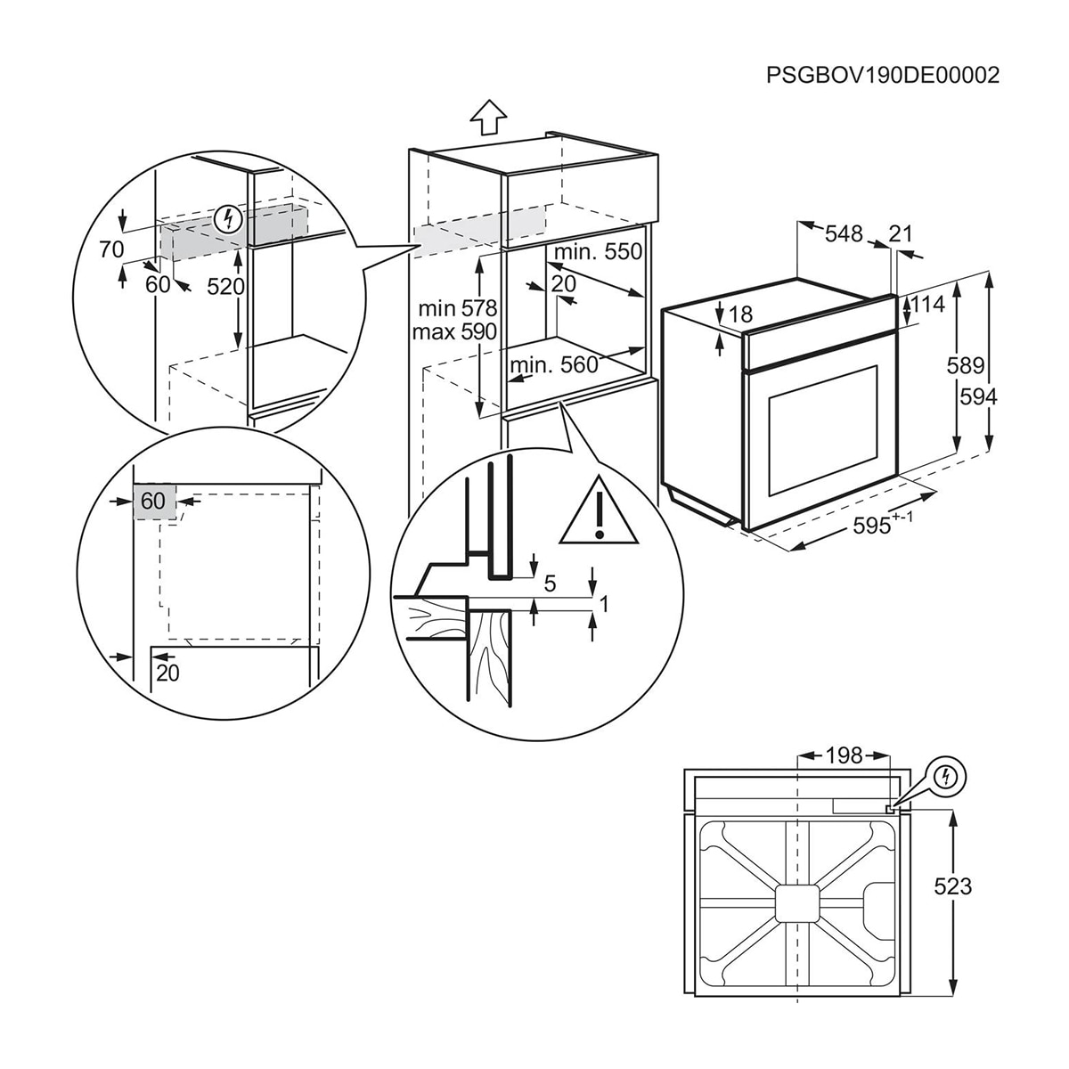 Horno AEG Vapor Pirolítico Sonda Térmica Resultados Jugosos Inox Antihuellas S6000 OR6PB51WSB Negro-3