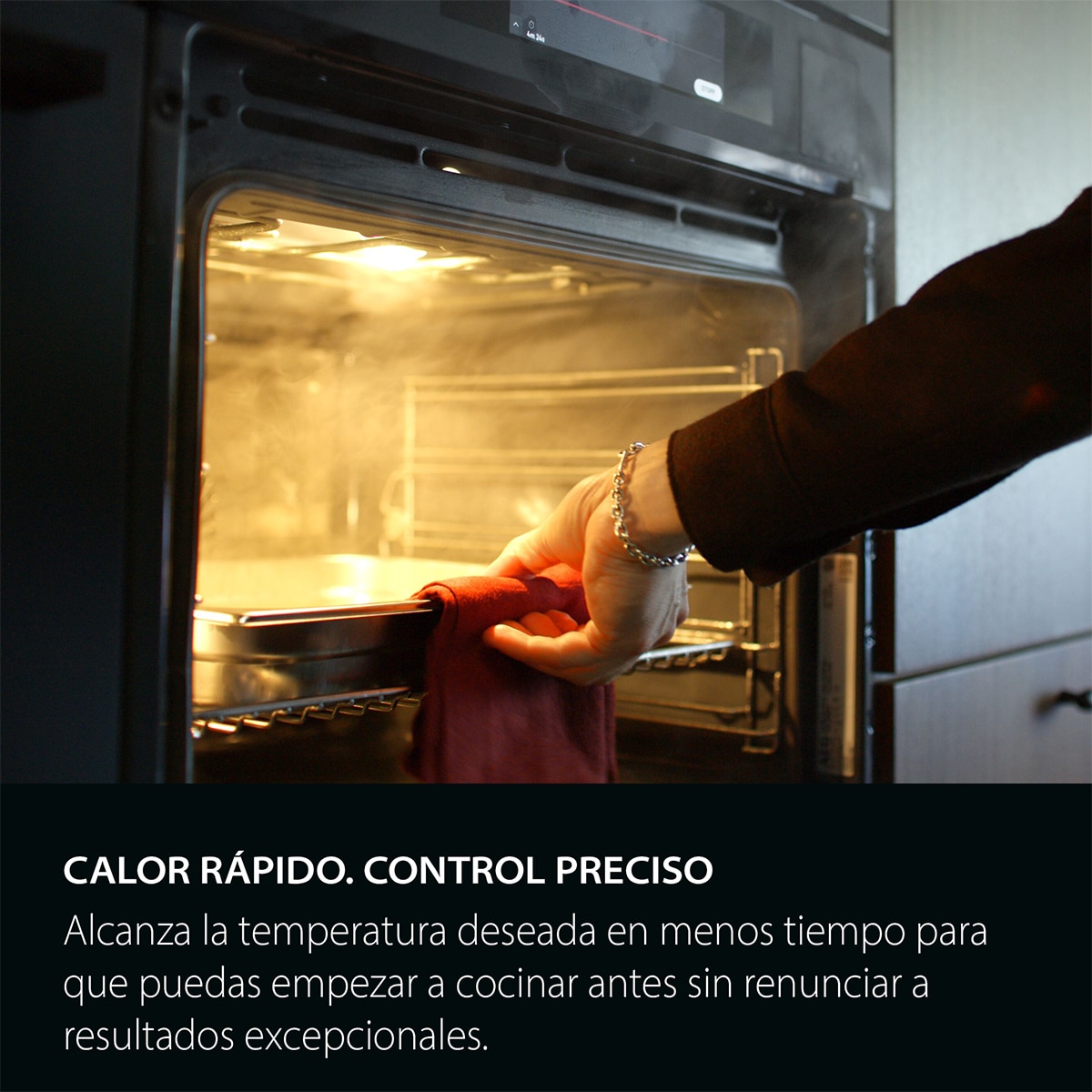 Horno AEG Vapor Pirolítico Sonda Térmica Resultados Jugosos Inox Antihuellas S6000 OR6PB51WSB Negro-8