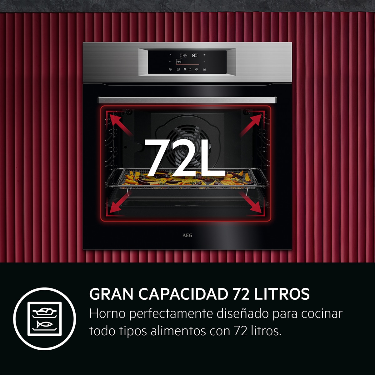 Horno AEG Vapor Pirolítico Sonda Térmica Resultados Jugosos Inox Antihuellas S6000 OR6PB51WSB Negro-10