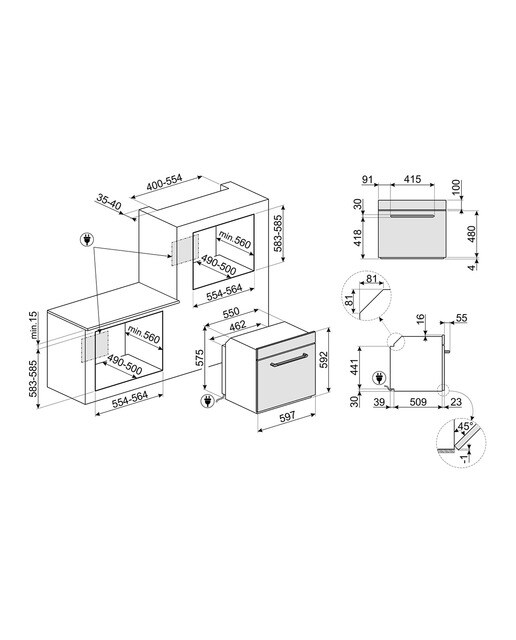 Forno Termoventilado Smeg Victoria SF6905X1 VaporClean de 70 Litros - Aço Inox Aço inoxidável-2
