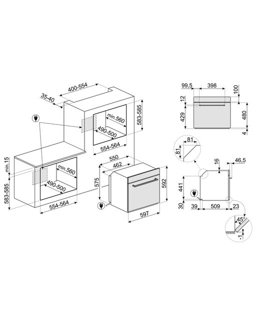 Forno Termoventilado Smeg Selezione SF6400TVX Limpeza Vapor Clean e de 70 Litros - Inox Inox-2