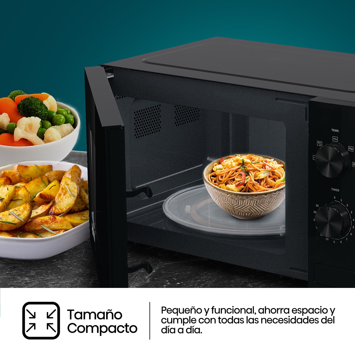 Microondas Hisense H20MOBP1 con capacidad de 20 litros Negro-10