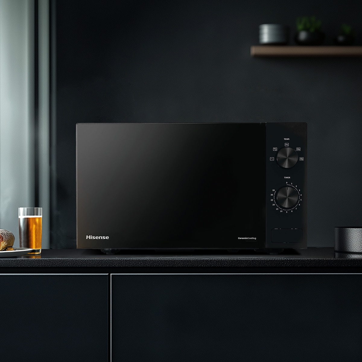 Microondas Hisense H20MOBP1 con capacidad de 20 litros Negro-13