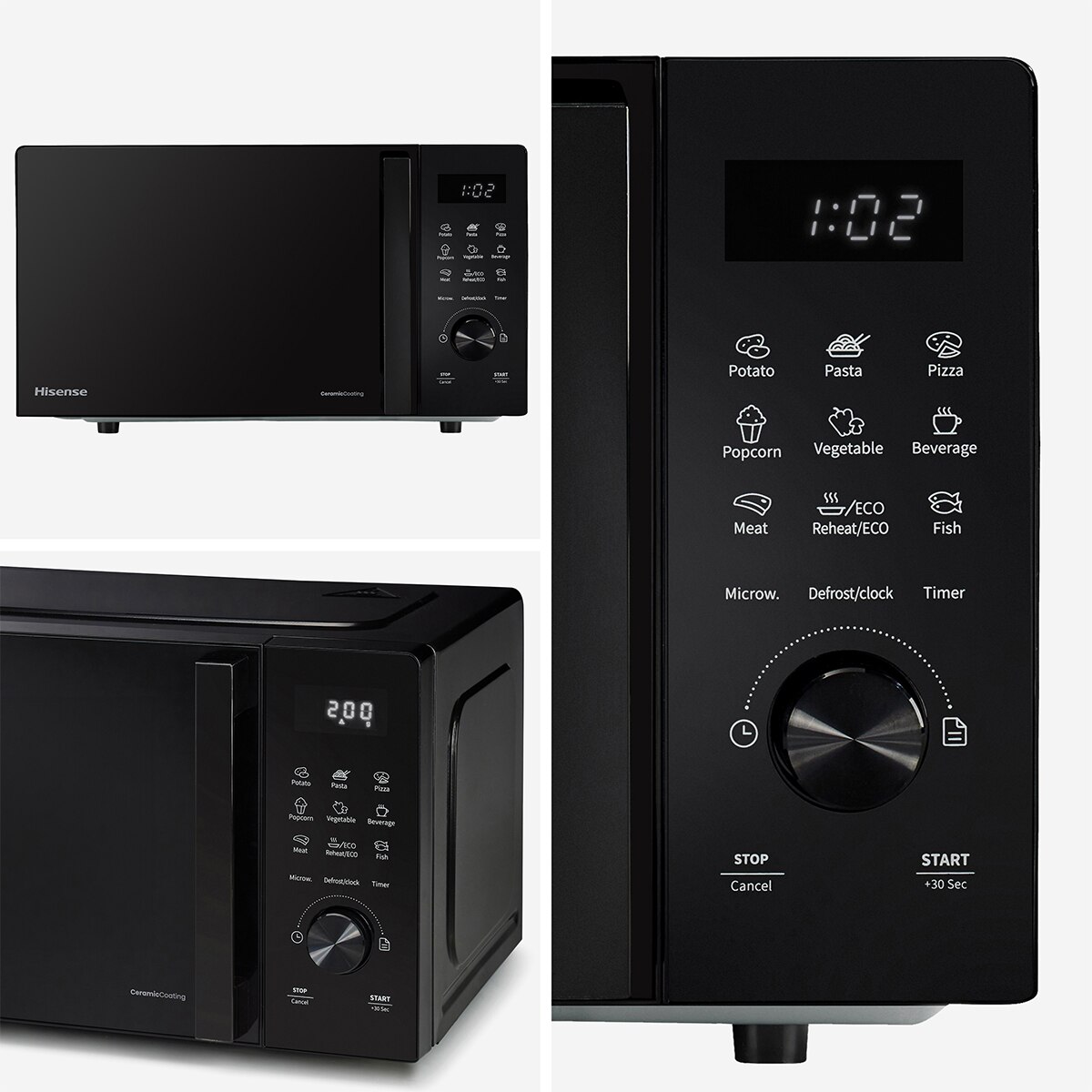 Microondas Hisense 23 litros sin grill - H23MOBSD1H Negro-11