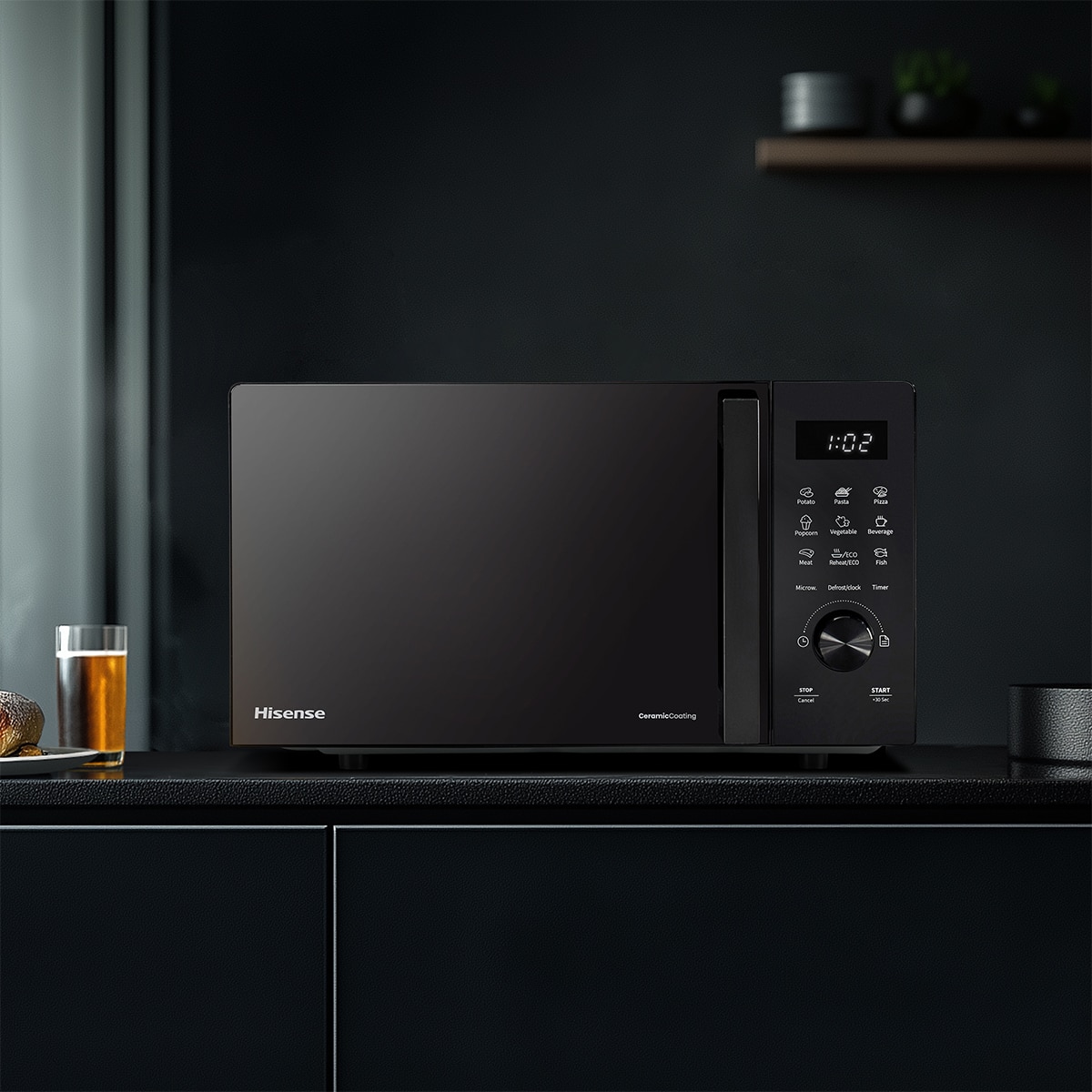Microondas Hisense 23 litros sin grill - H23MOBSD1H Negro-12