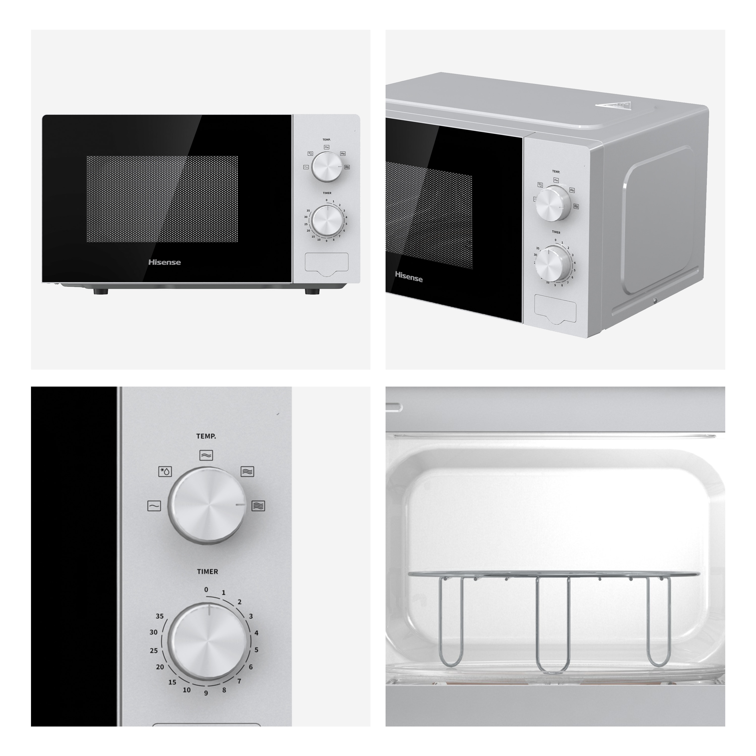 Microondas Hisense con capacidad de 20 litros - H20MOWP1 Blanco-6