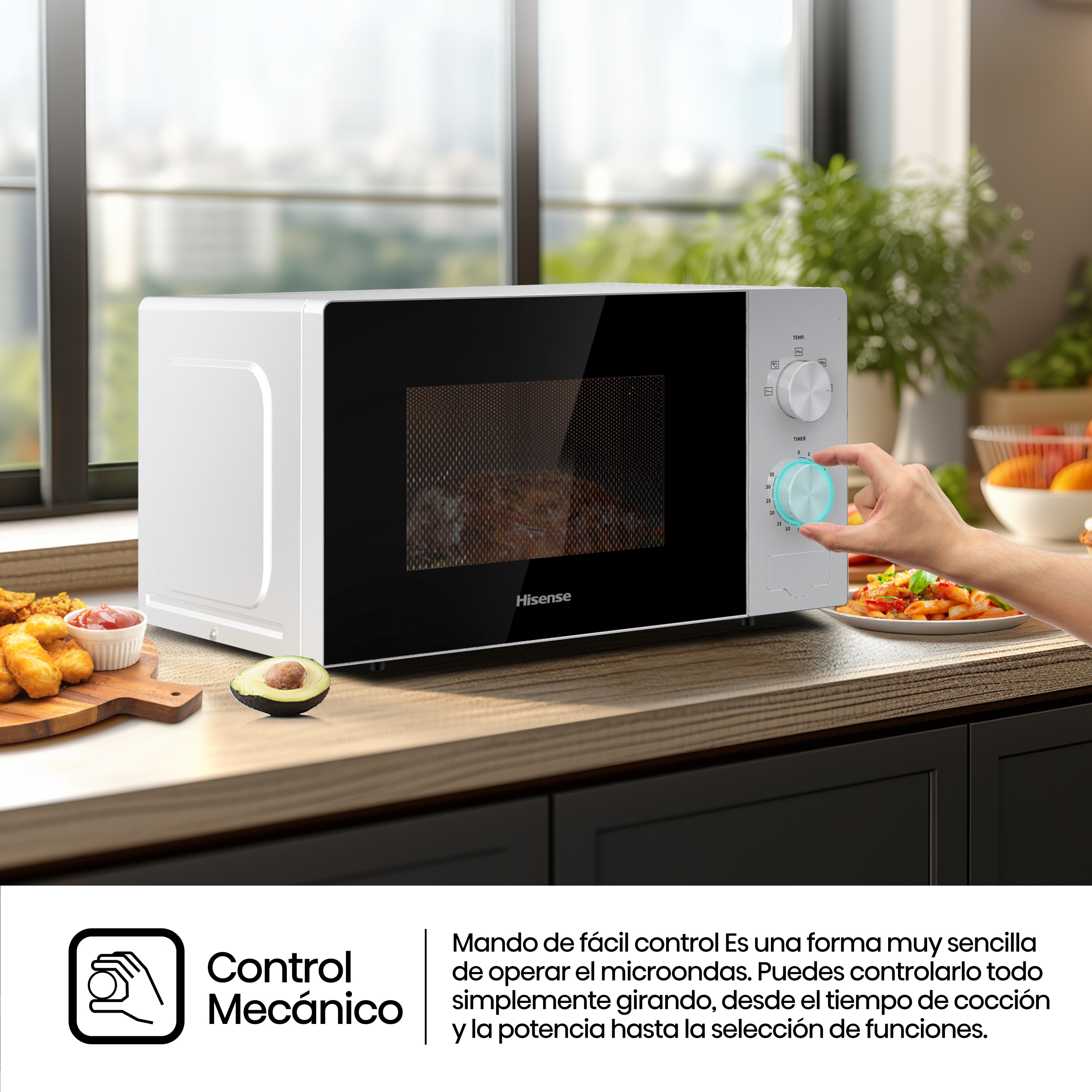 Microondas Hisense con capacidad de 20 litros - H20MOWP1 Blanco-12