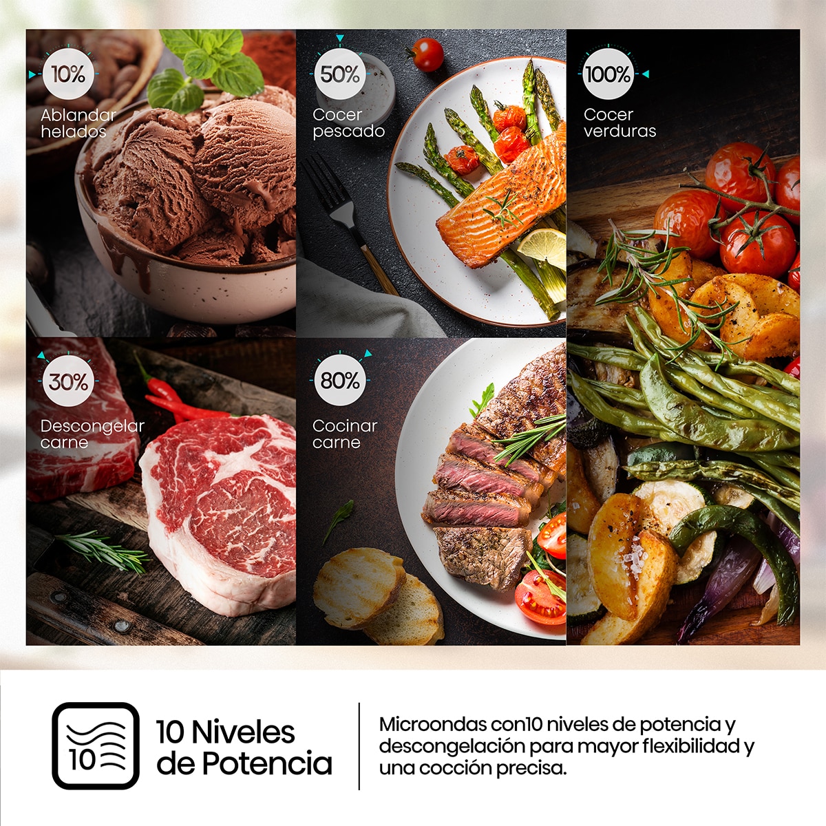 Microondas Hisense 29 litros, sin grill - H29MOBS9H Negro-4