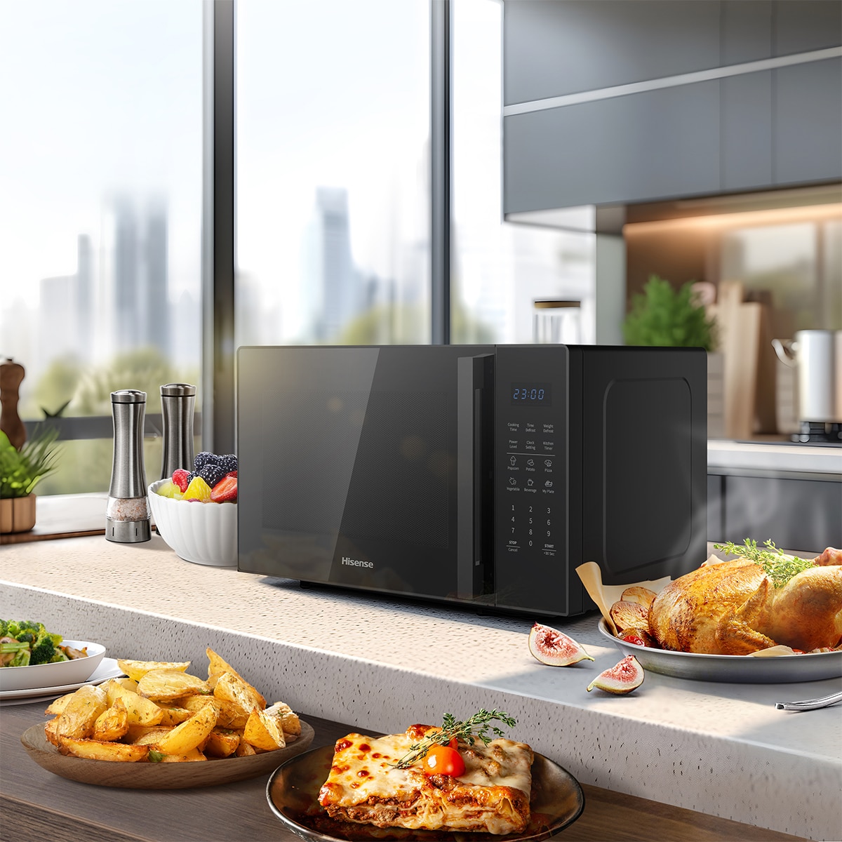 Microondas Hisense 29 litros, sin grill - H29MOBS9H Negro-12