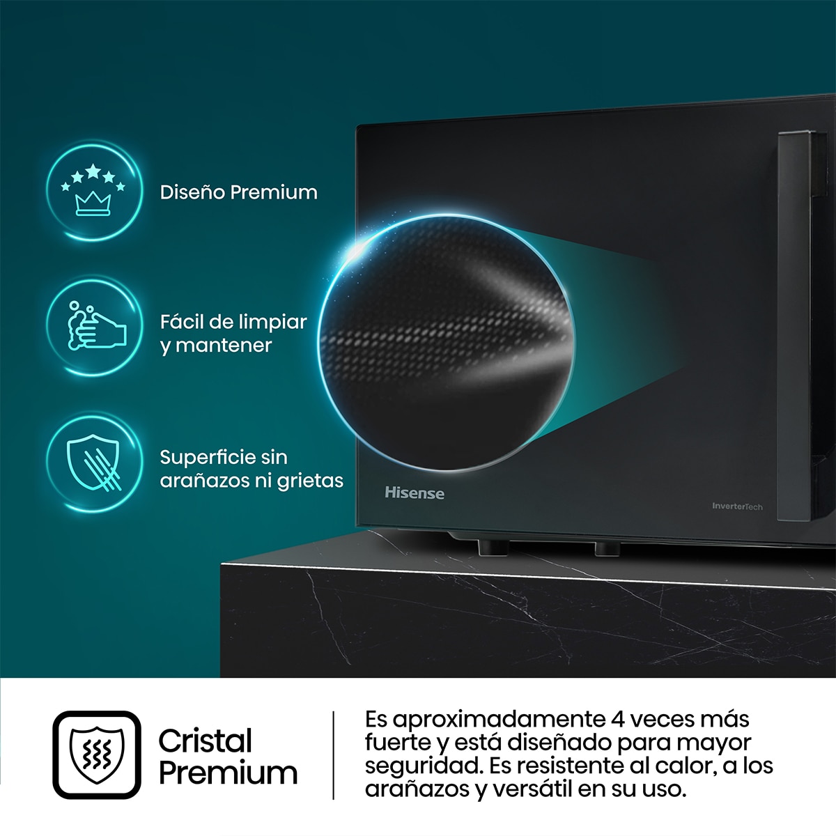 Microondas Hisense con capacidad 20 litros - H20MOBP1HI Negro-7
