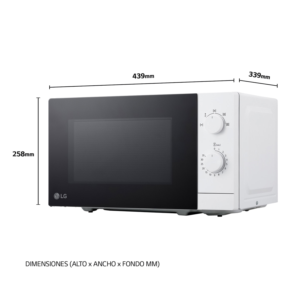 Microondas LG 20 litros con 5 niveles de potencia - MS2082H 2