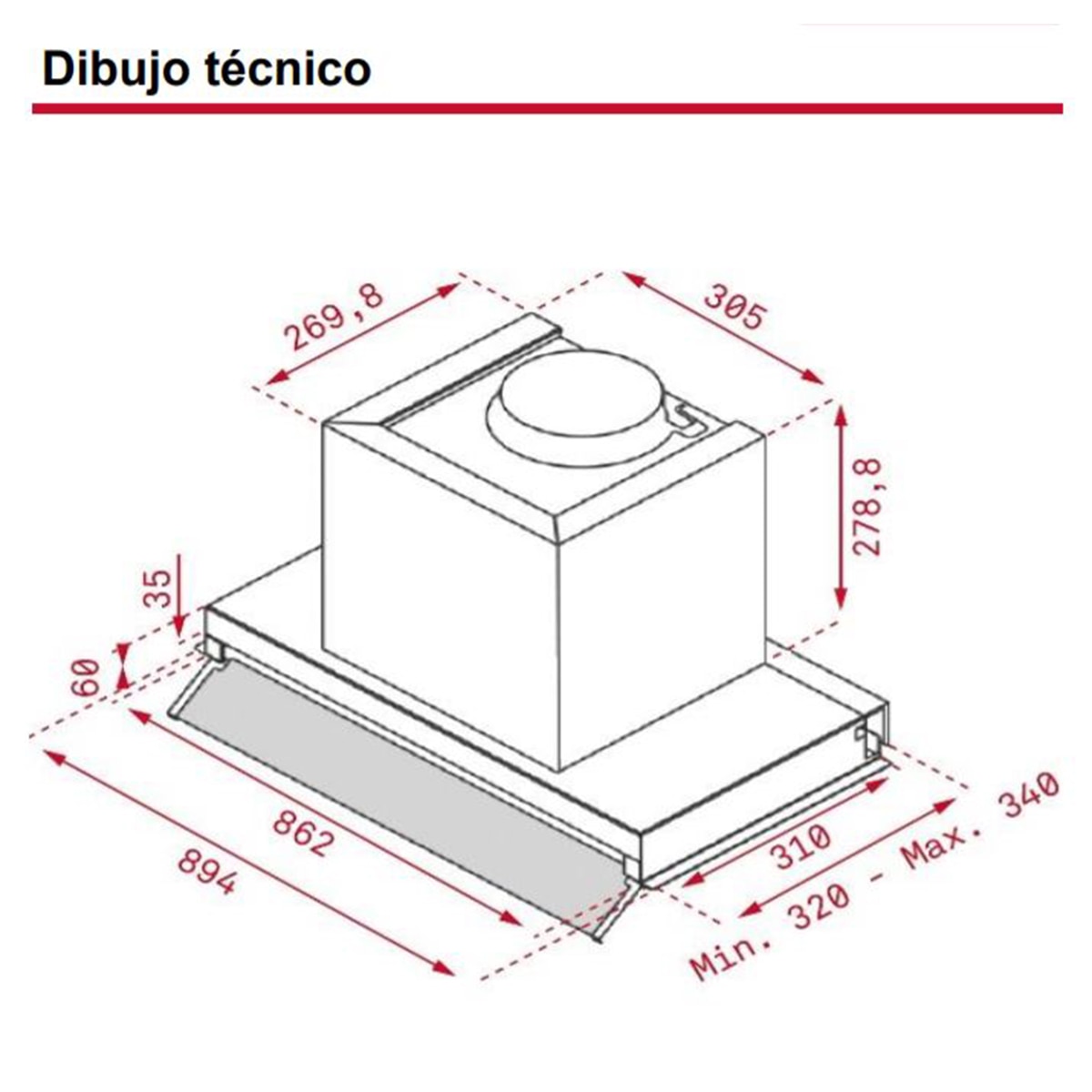 Exaustor Encastrável Teka Integra 96750 EcoPower com 3 Velocidades e de 90 cm - Inox Inox-2