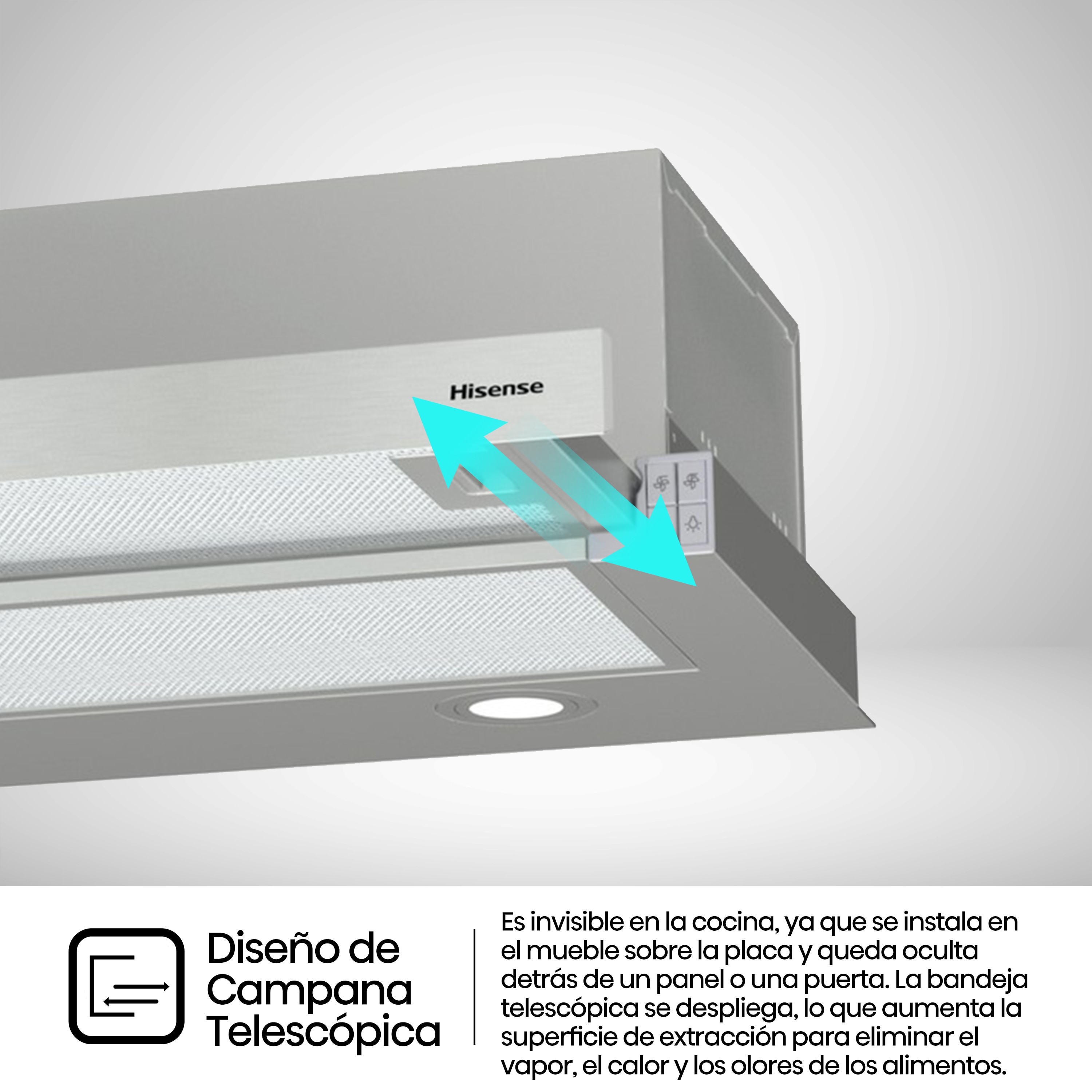 Campana telescópica Hisense 3 velocidades - CH6TL4BX Inox-8