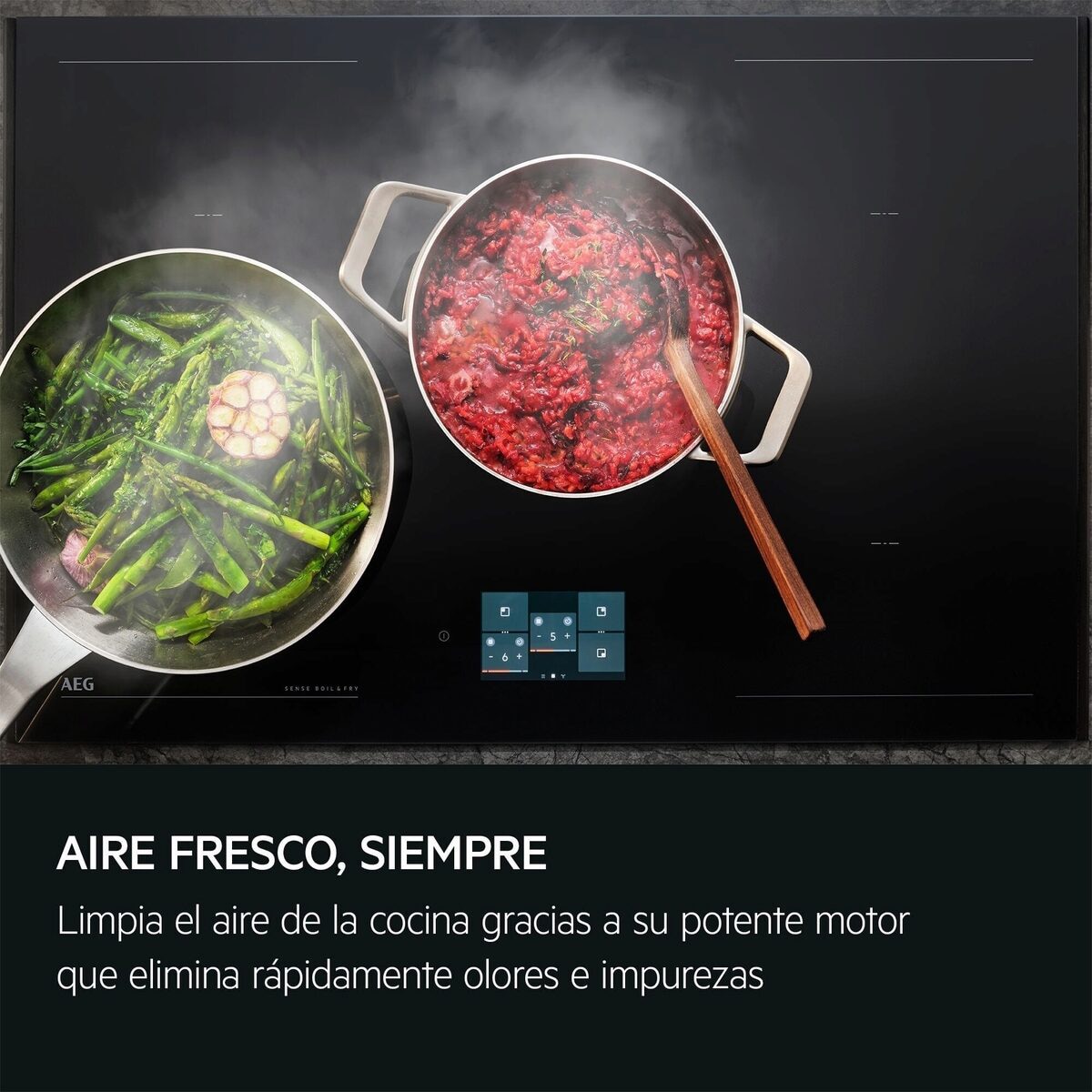 Campana extractora integrada AEG con 3 velocidades + intensiva - GDE682HM Inox antihuellas-8