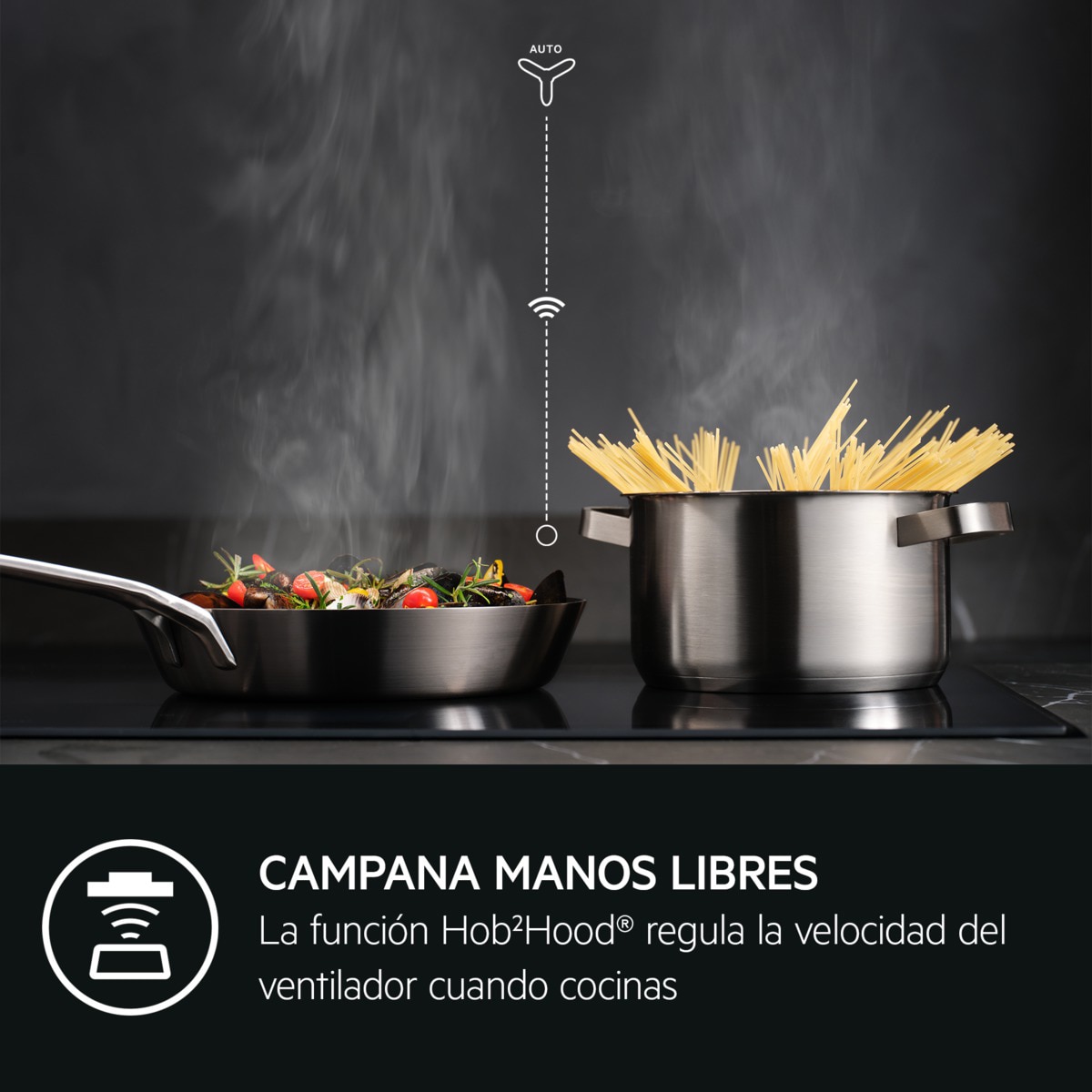 Campana extractora integrada AEG con 3 velocidades + intensiva - GDE682HM Inox antihuellas-10