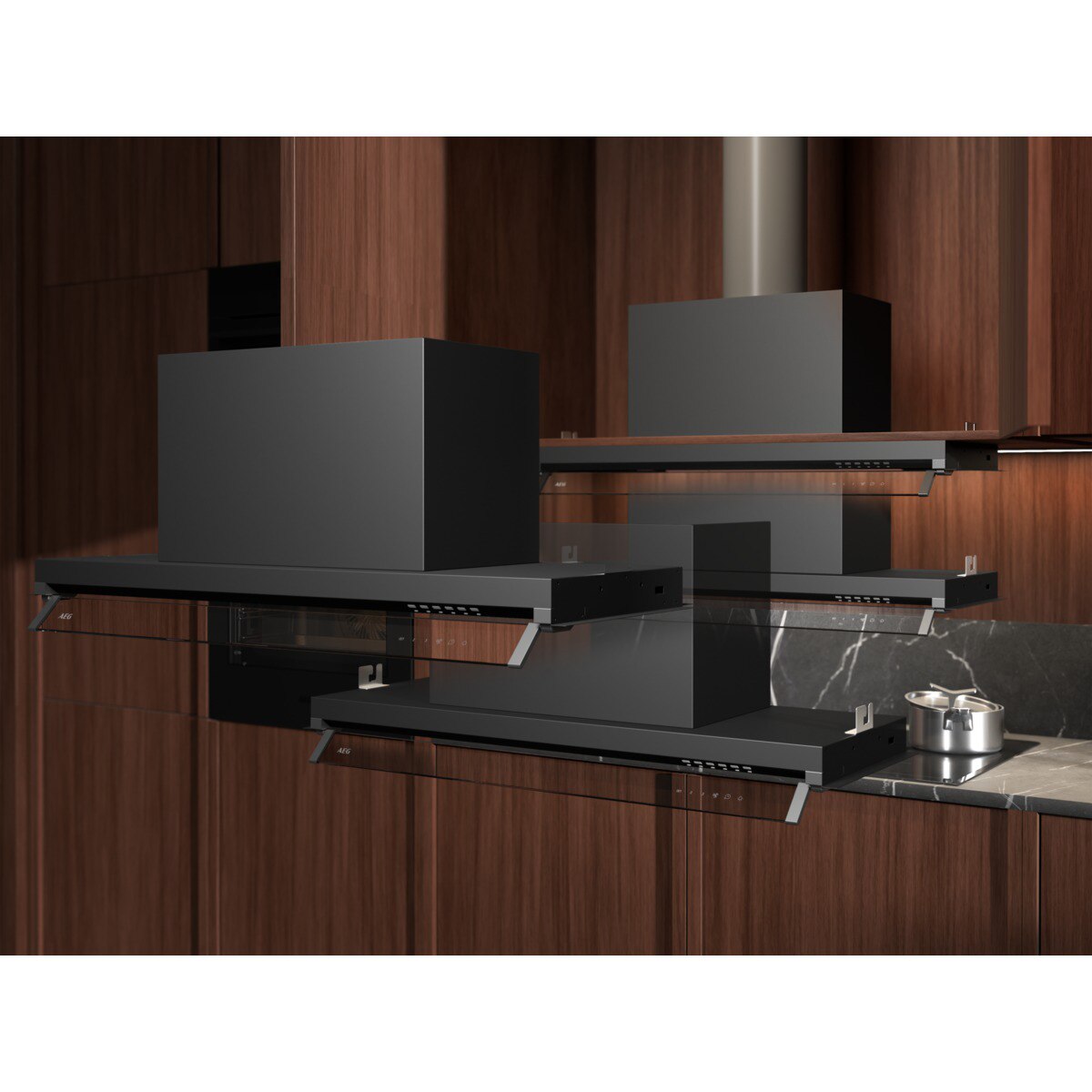 Campana extractora integrada AEG con 3 velocidades + intensiva - GDE682HM Inox antihuellas-12