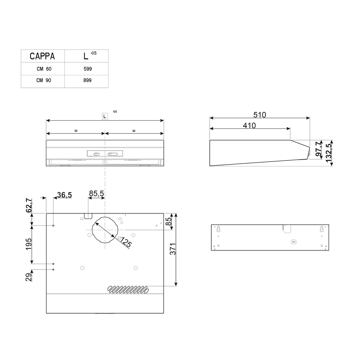 Campana convencional Smeg 3 velocidades - KTE90E2 Acero Inox-2