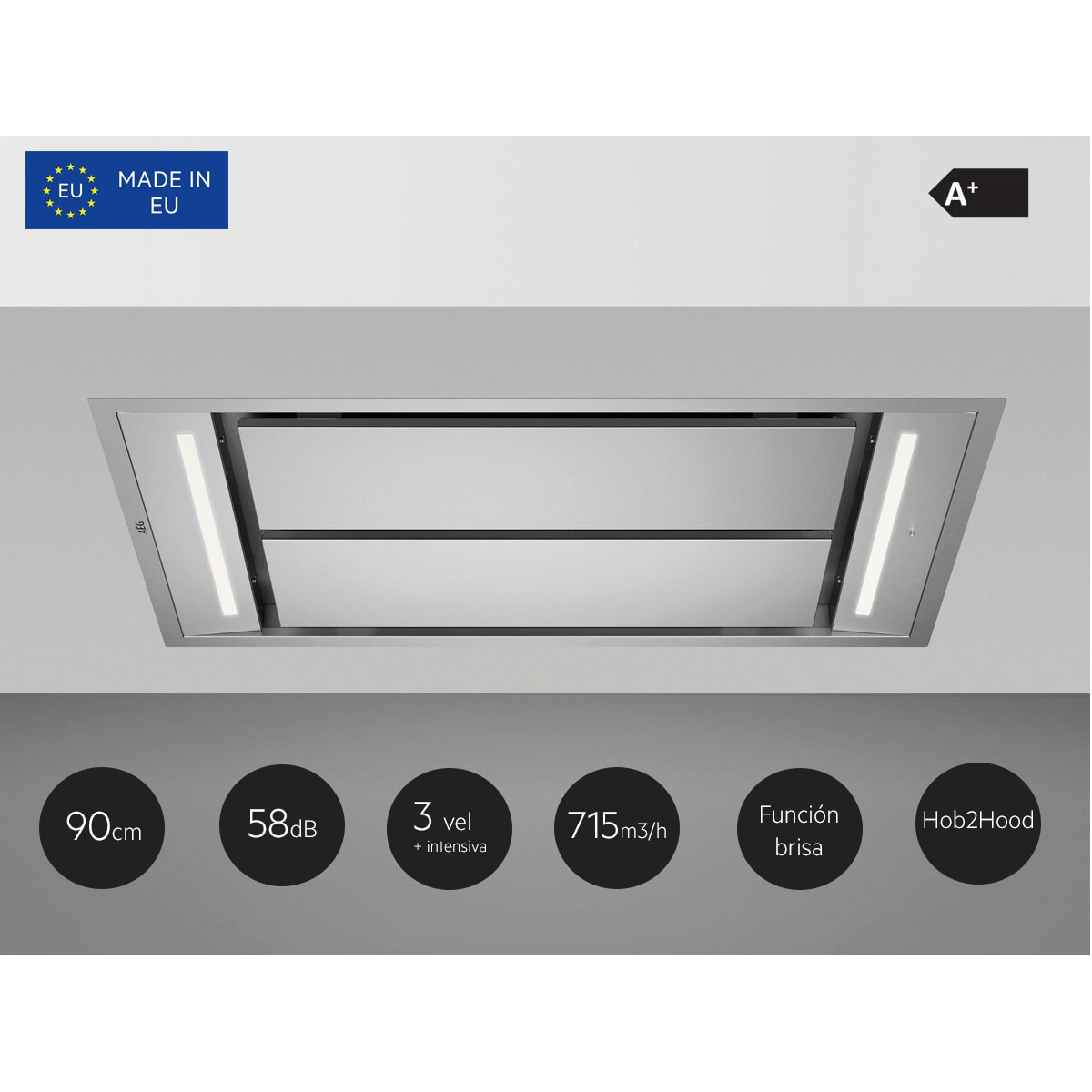 Campana de techo AEG Serie 7000 SilenceTech - NDC7792SM Inox-3