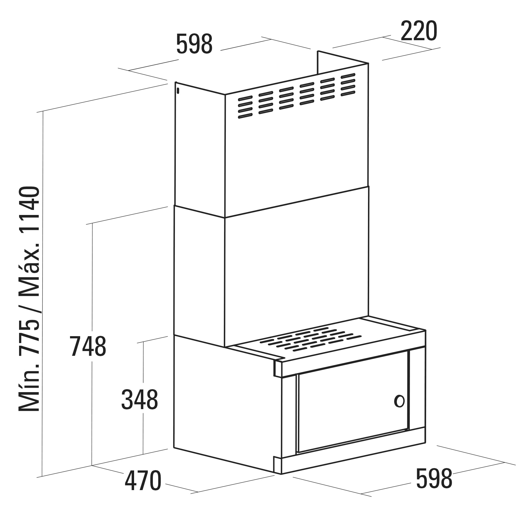 Exaustor de Parede Cata CHORUS GX com Micro-ondas e 3 Níveis de Extração e de 59,8 cm - Inox Inox-2