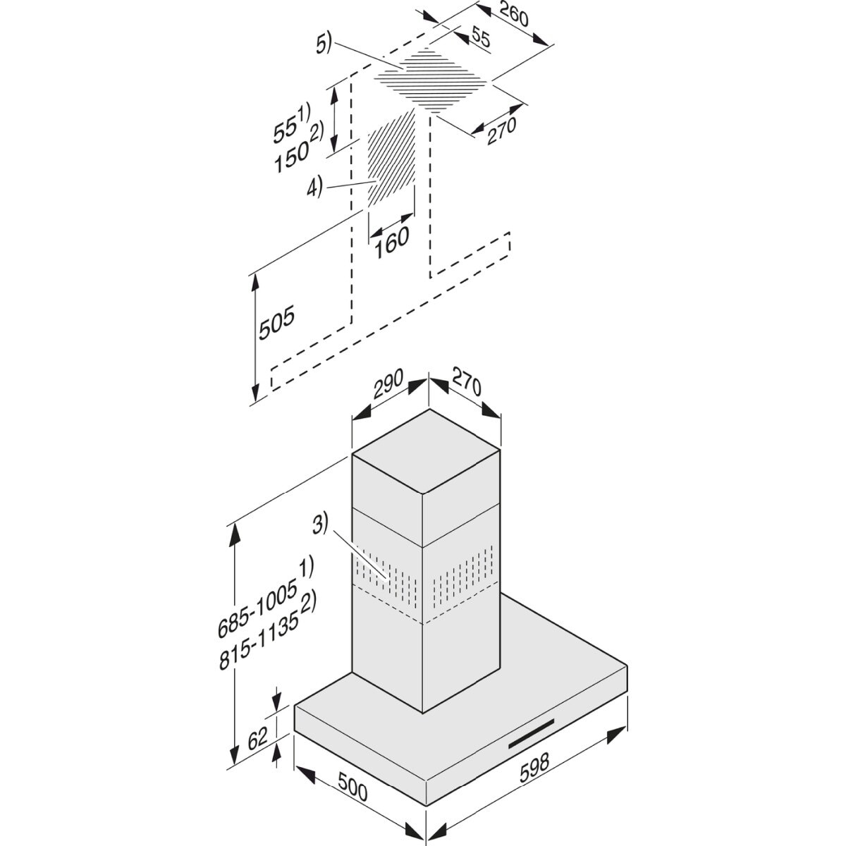 Exaustor de Parede Miele PUR 68 W EDST com 4 Velocidades e de 60 cm - Aço Inox Aço inoxidável-2