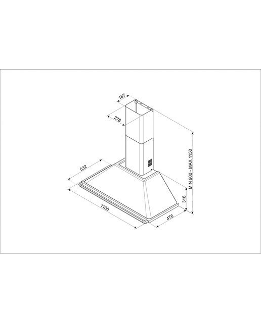 Exaustor de Parede Smeg Trapézio Victoria KTR110XE com 4 Velocidades e de 110 cm - Aço Inox Aço inoxidável-3