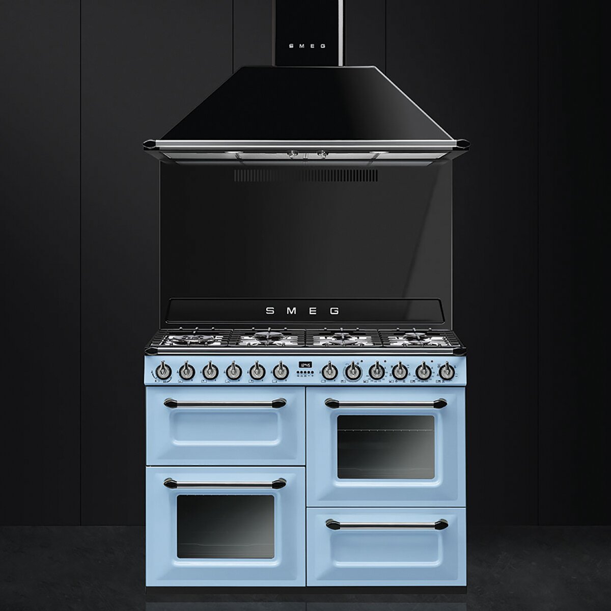 Exaustor de Parede Smeg Trapézio Victoria KT110BLE com 4 Velocidades e de 110 cm - Preto Preto-2