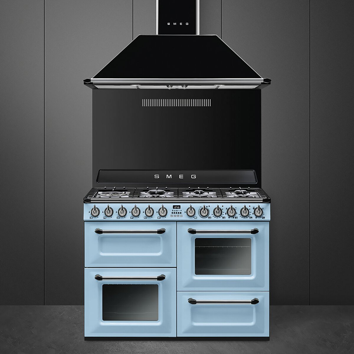 Exaustor de Parede Smeg Trapézio Victoria KT110BLE com 4 Velocidades e de 110 cm - Preto Preto-3