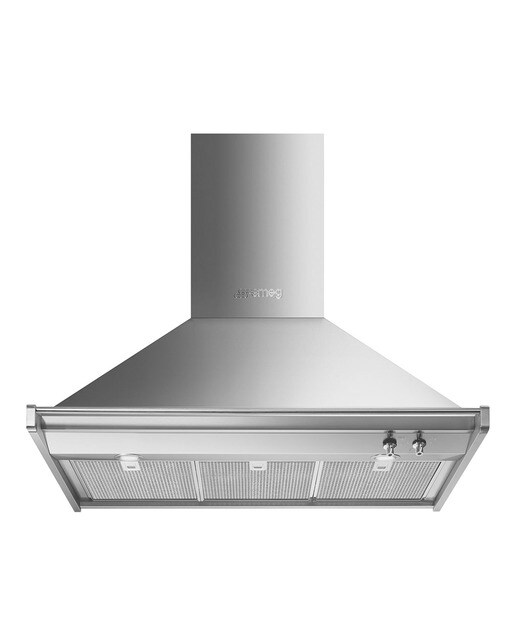 Exaustor de Parede Smeg Classica Trapézio KD90HXE com 4 Velocidades e de 90 cm - Aço Inox Inox-1