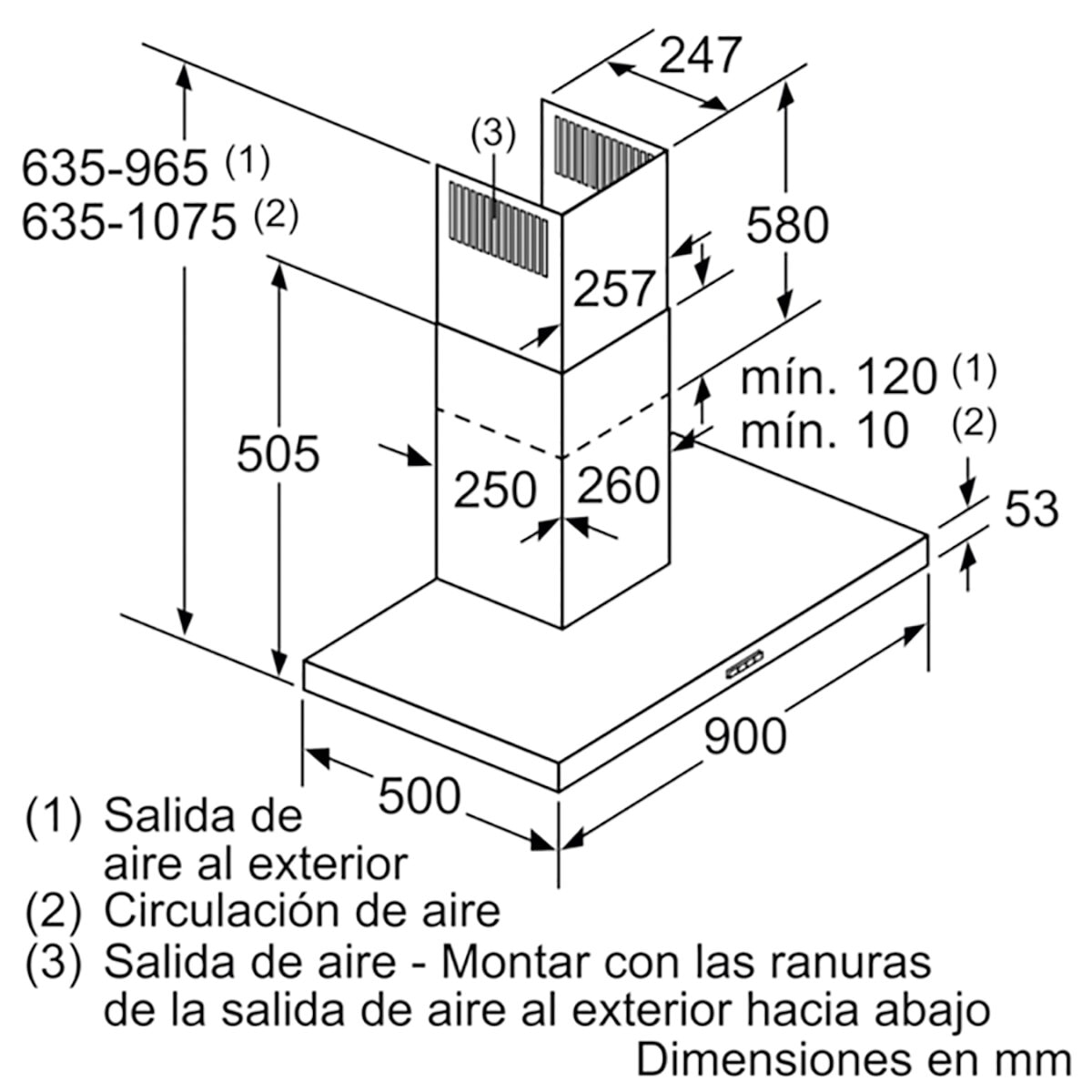 Campana decorativa Balay control electrónico iluminado - 3BC097EX Inox-5