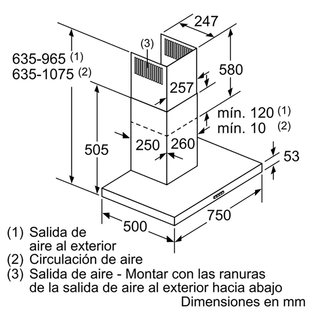 Campana decorativa Balay control electrónico iluminado - 3BC077EX Inox-3