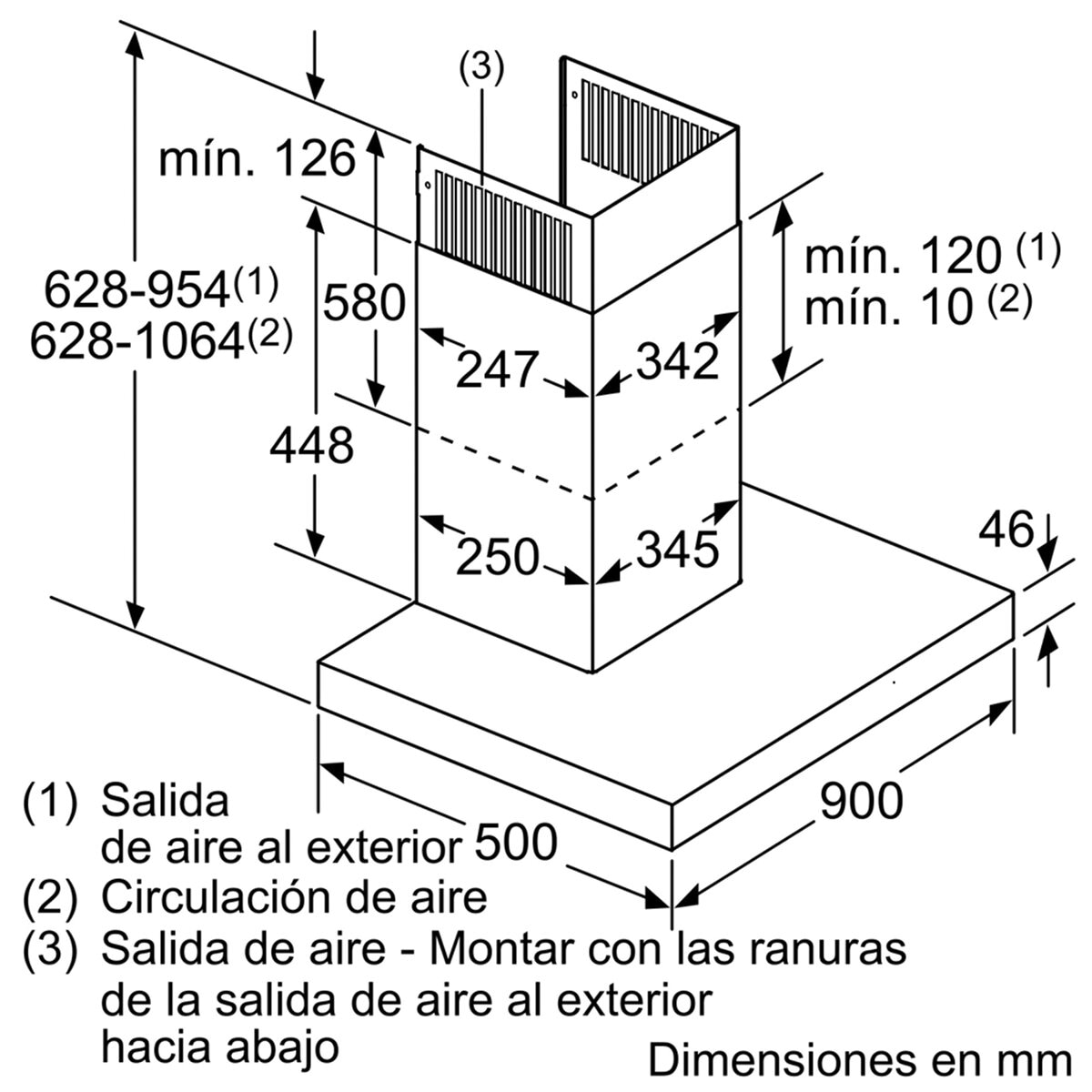 Campana decorativa Balay 5 niveles de extracción - 3BC998HNC Cristal negro-6