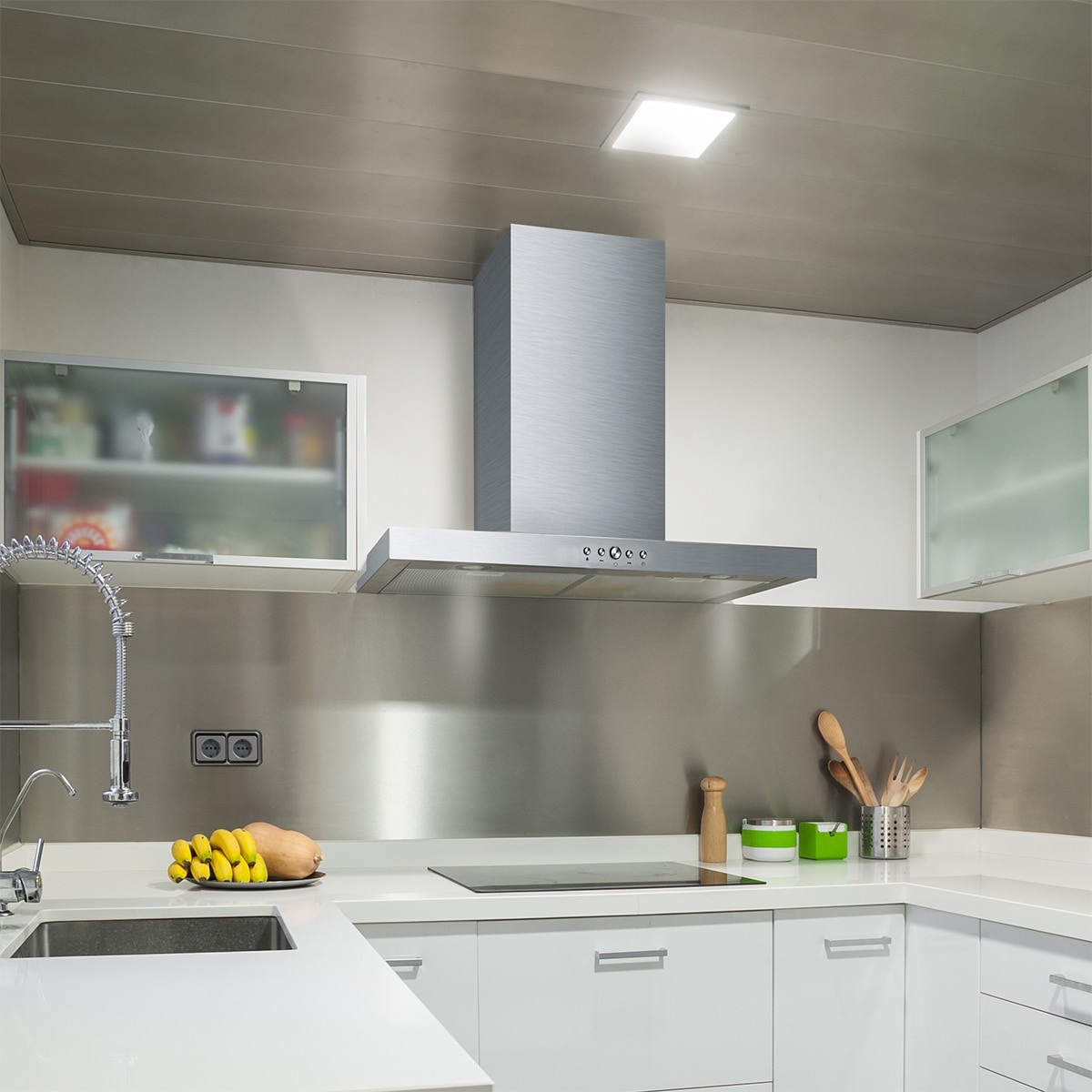 Campana decorativa Mepamsa panel de control Soft Touch - Silueta XLA Inox 90 Inox-3