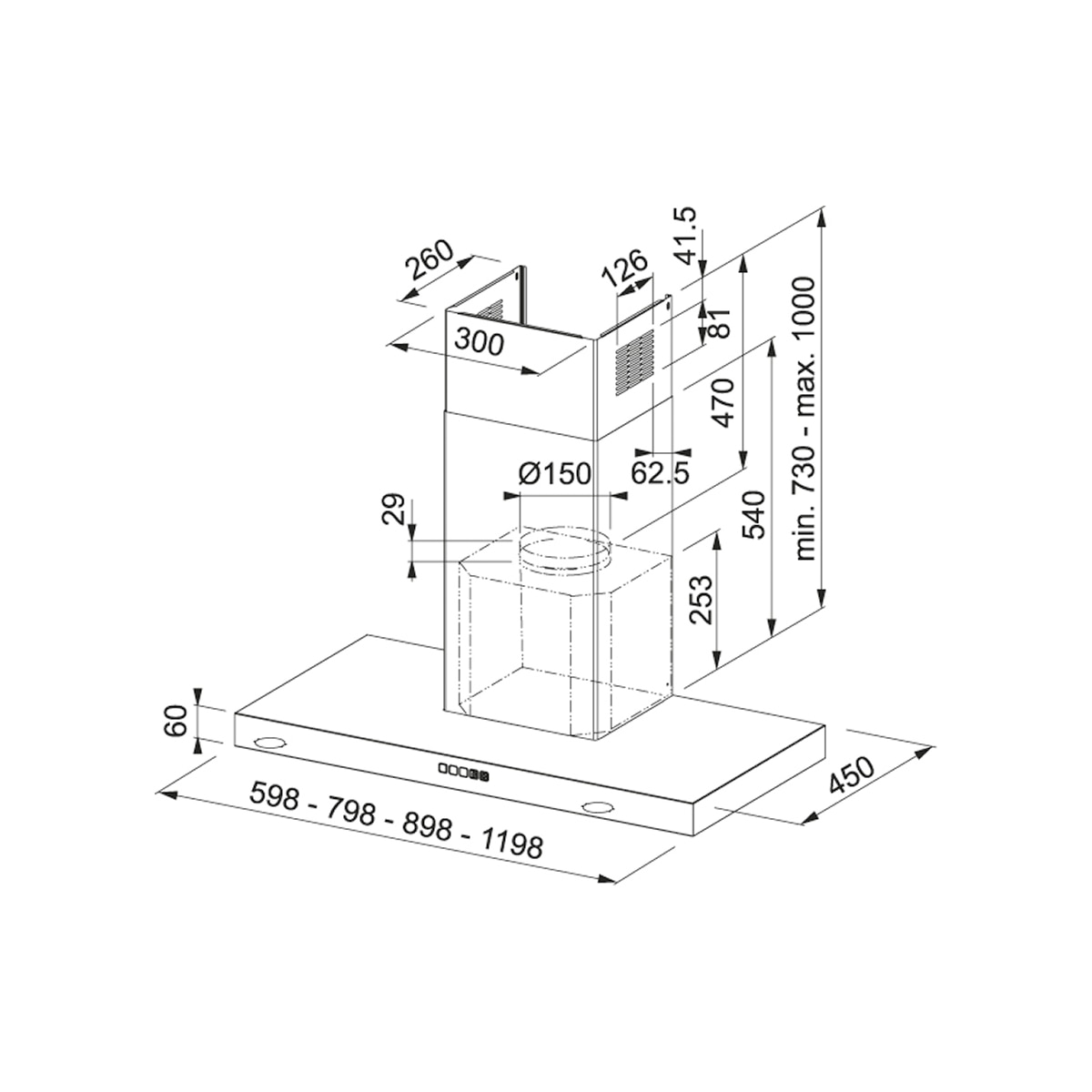 Imagen 2 de Campana decorativa Franke mandos Soft Touch - Tale 1215 XS - Acero Inox Acero Inox