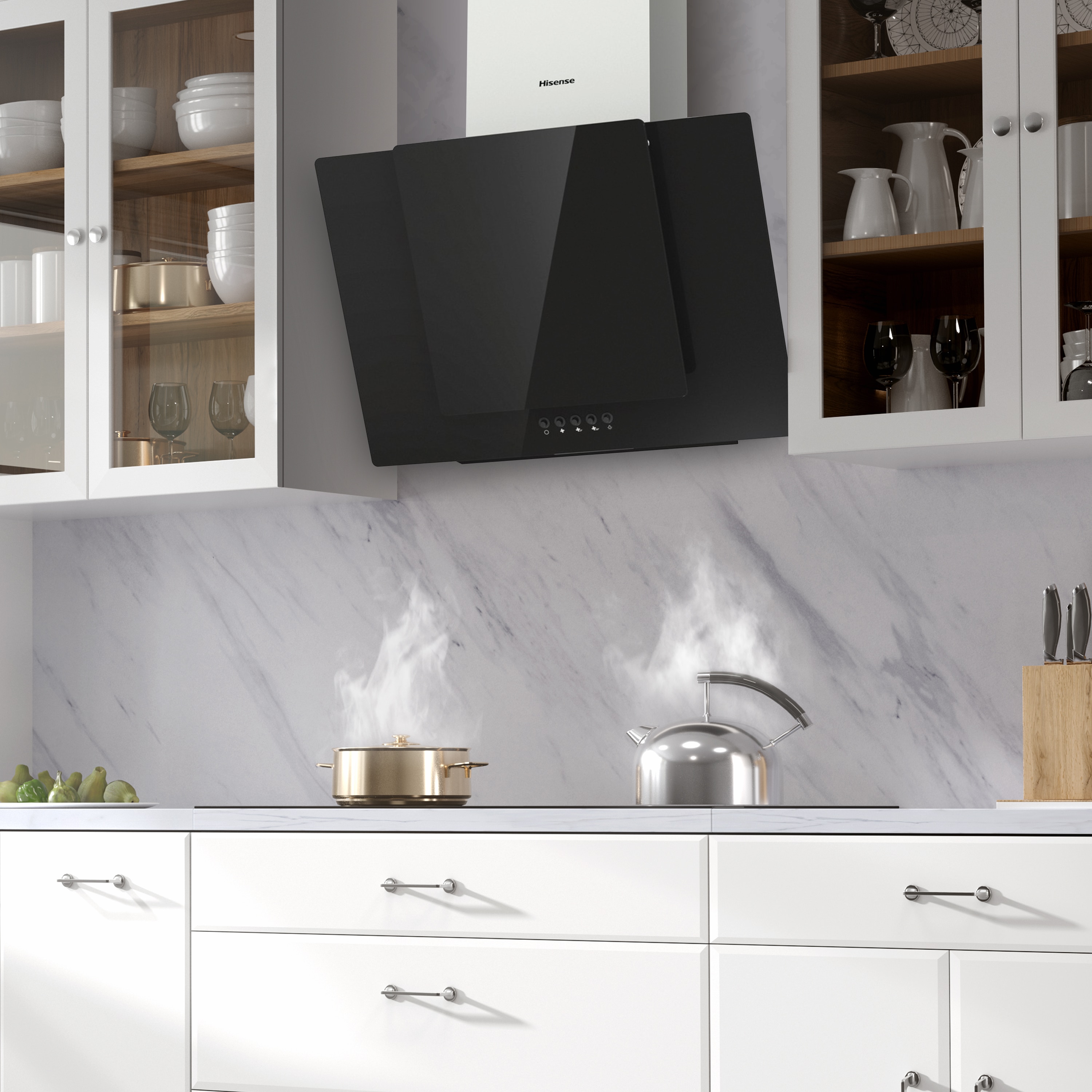 Campana decorativa Hisense 3 velocidades - CH6IN6BXBG Negro/Acero inox-7