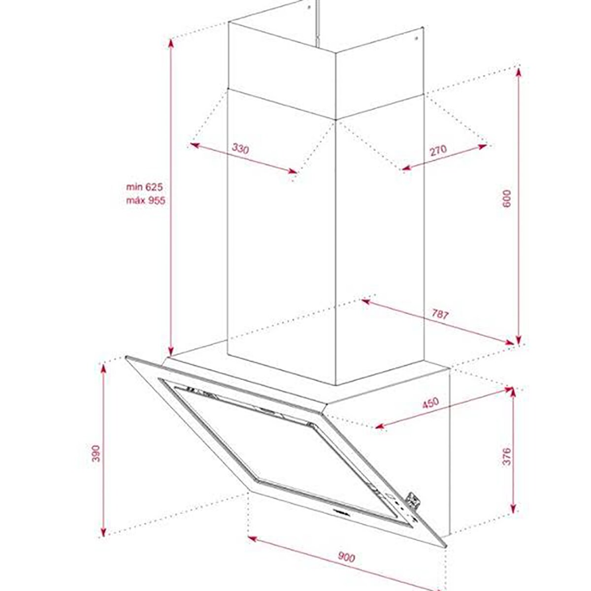 Exaustor de Parede Teka DLV 98660 TOS ST Aspiração Perimetral e Função FreshAir com 4 Velocidades e de 90 cm - Stone Grey Glass Stone Grey-6