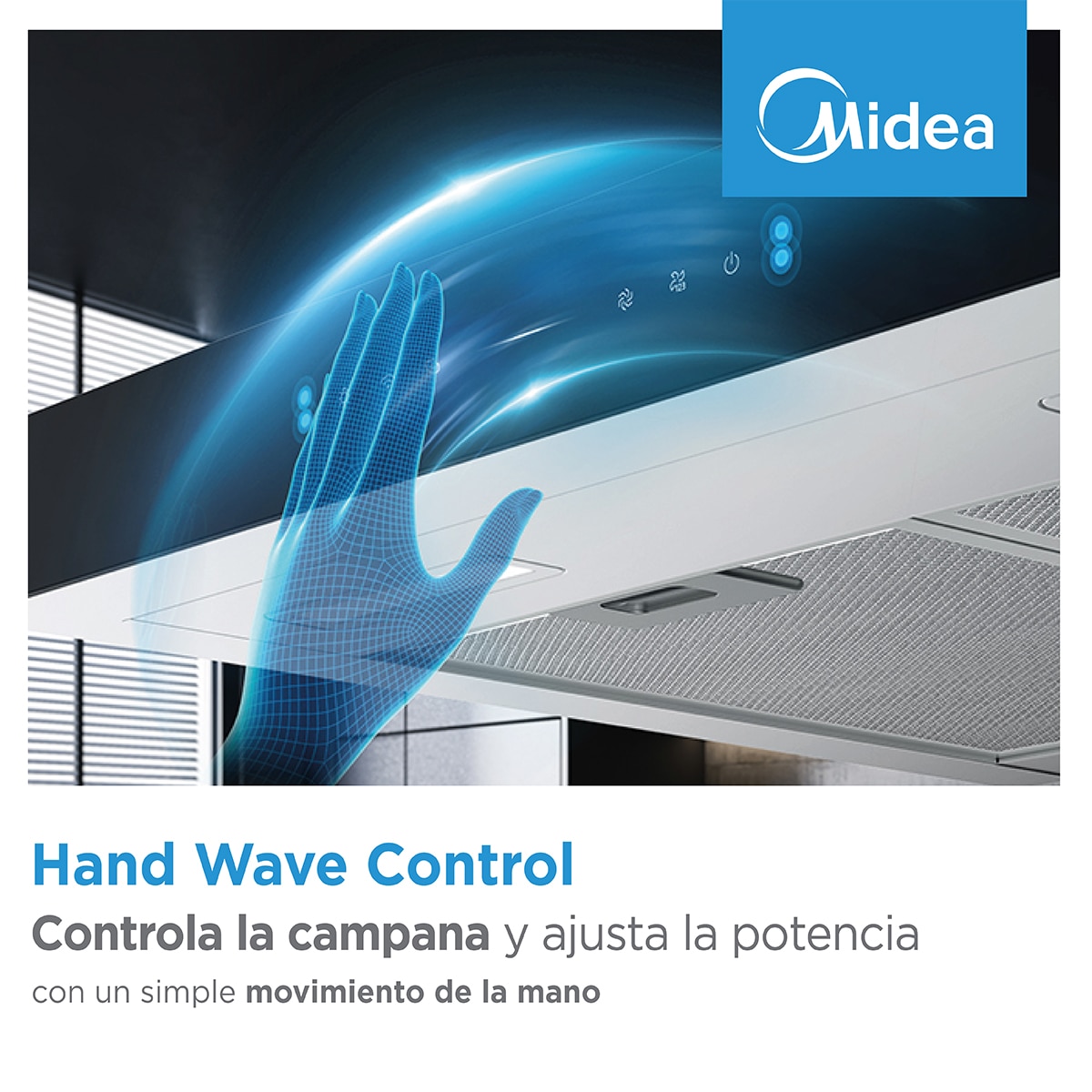 Exaustor de Parede Midea MH90B4300B-ES com 4 Níveis de Potência e de 90 cm - Inox Inox-4