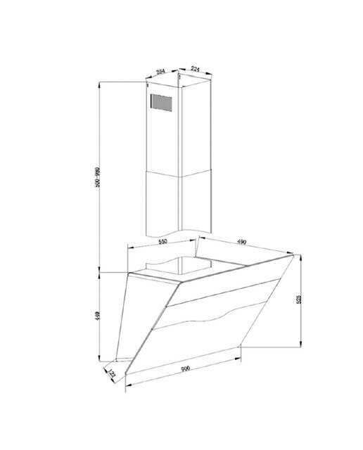 Exaustor de Parede Fagor 3CFT-900N com 4 Níveis de Potência e de 90 cm - Preto Preto-2