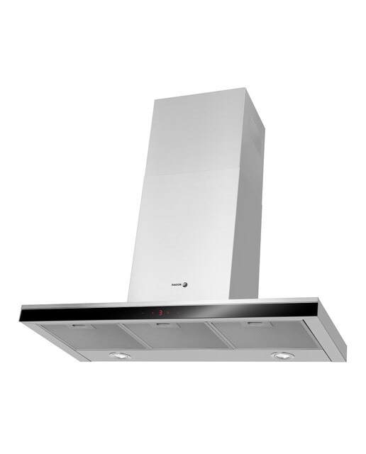 Exaustor de Parede Fagor 3CFS-9050N com 4 Níveis de Potência e de 90 cm - Inox e Preto Inox-1