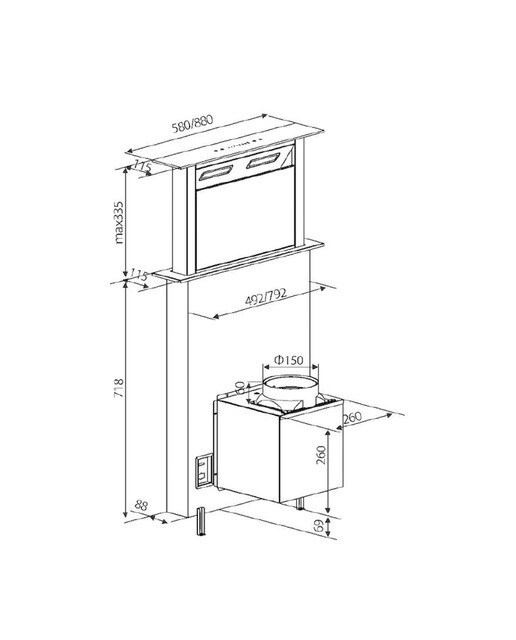 Campana de encimera Haier 4 velocidades y filtros de carbono - HADD9SS6B Inox / Negro-2