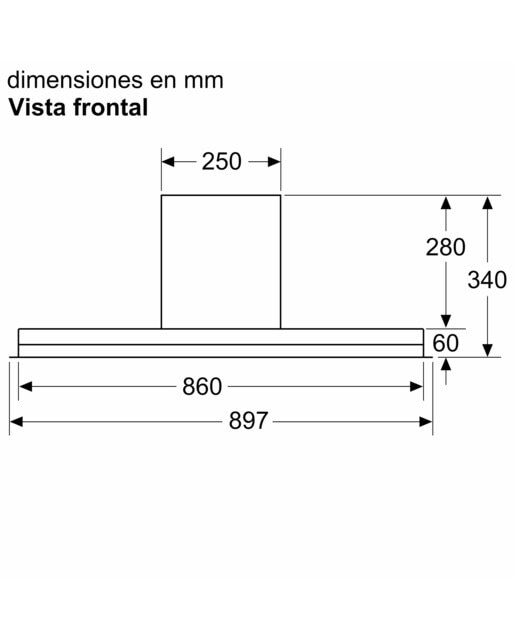 Exaustor de Parede Bosch Série 6 Design Integrado DBB97AM60 com 4 Velocidades e de 90 cm - Preto Vidro preto-2
