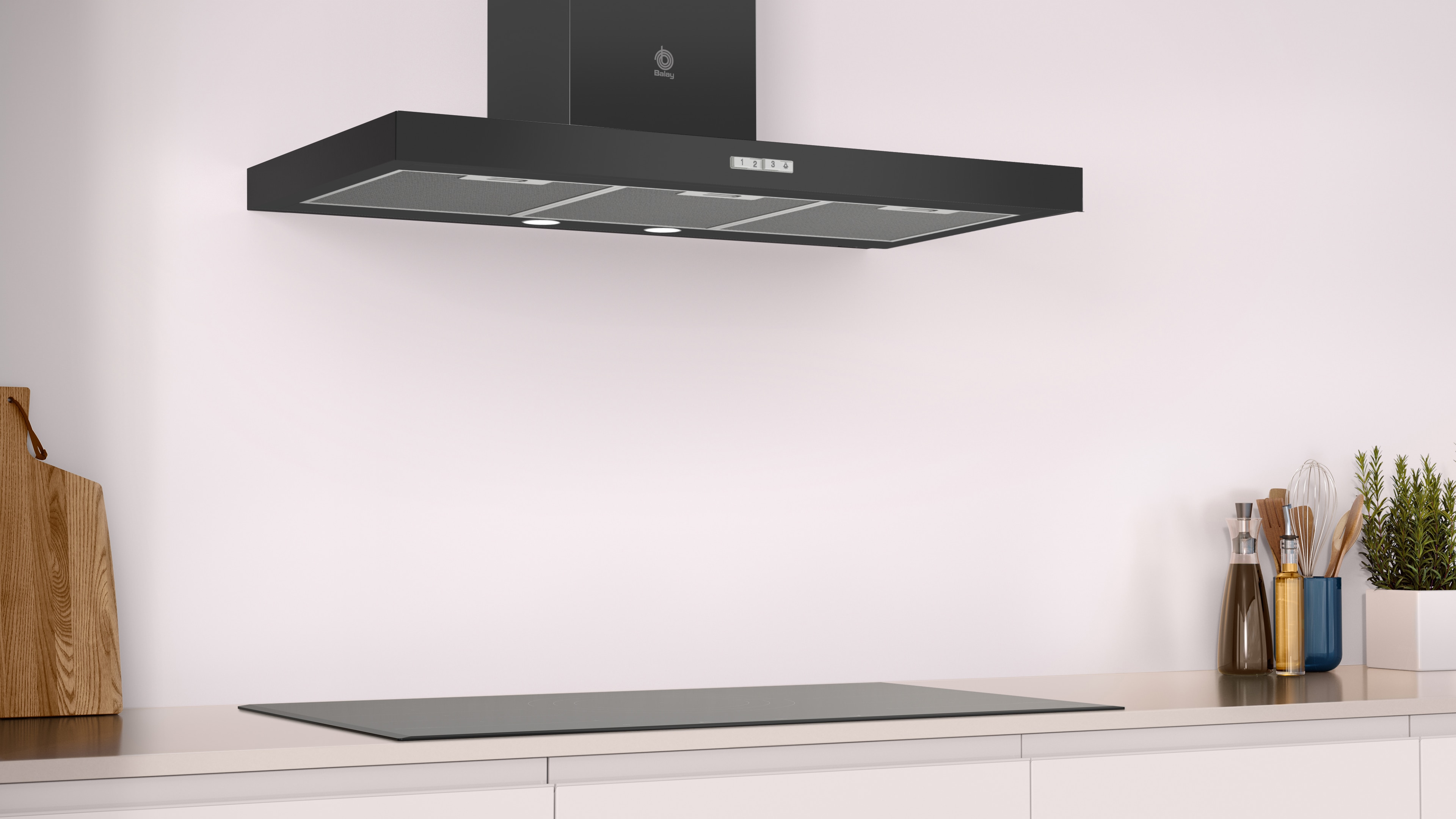 Campana decorativa Balay con 3 velocidades de extracción - 3BC095MN - Negro Negro-2