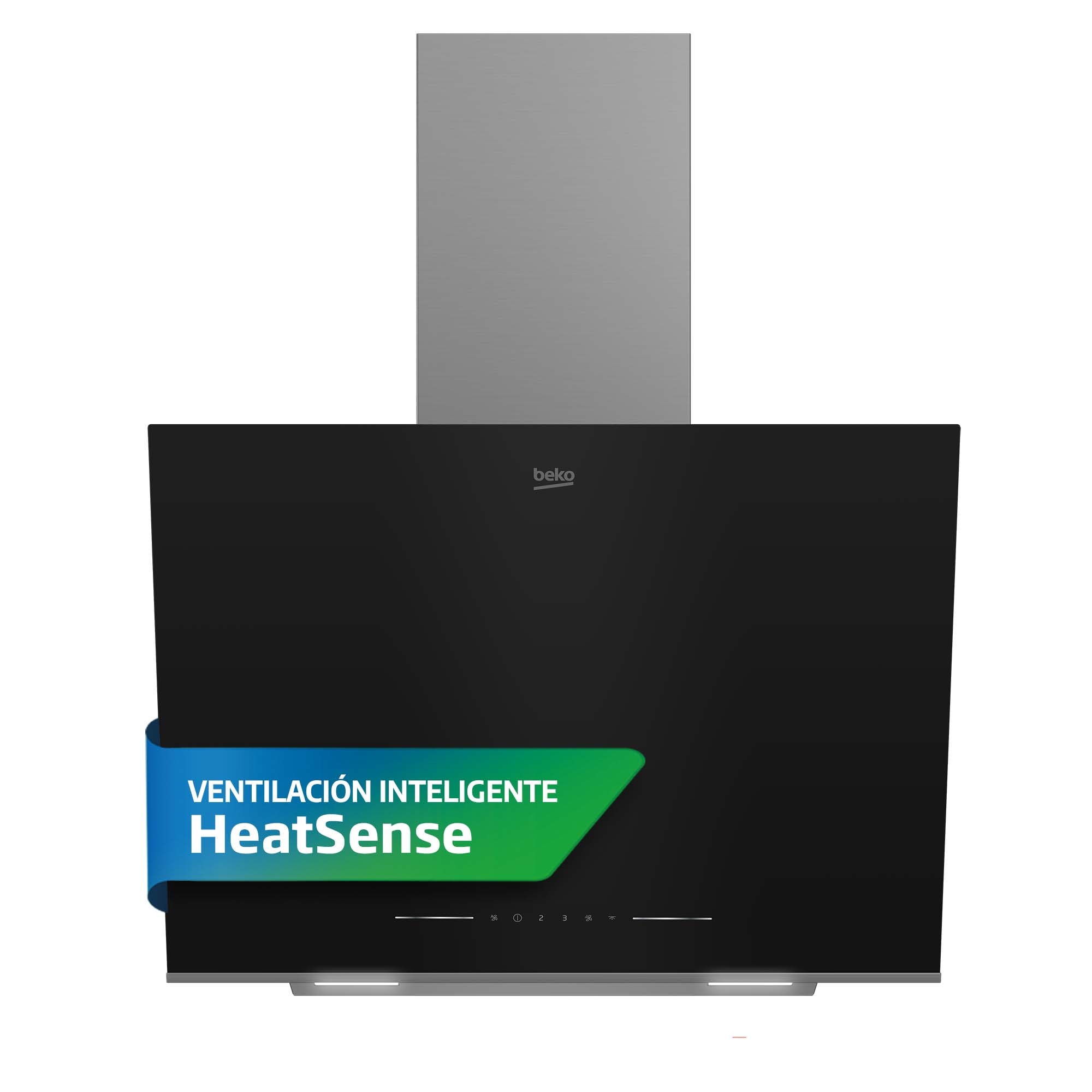 Campana decorativa Beko 3 niveles de potencia + Booster - BHCA66641BBHS Negro-8