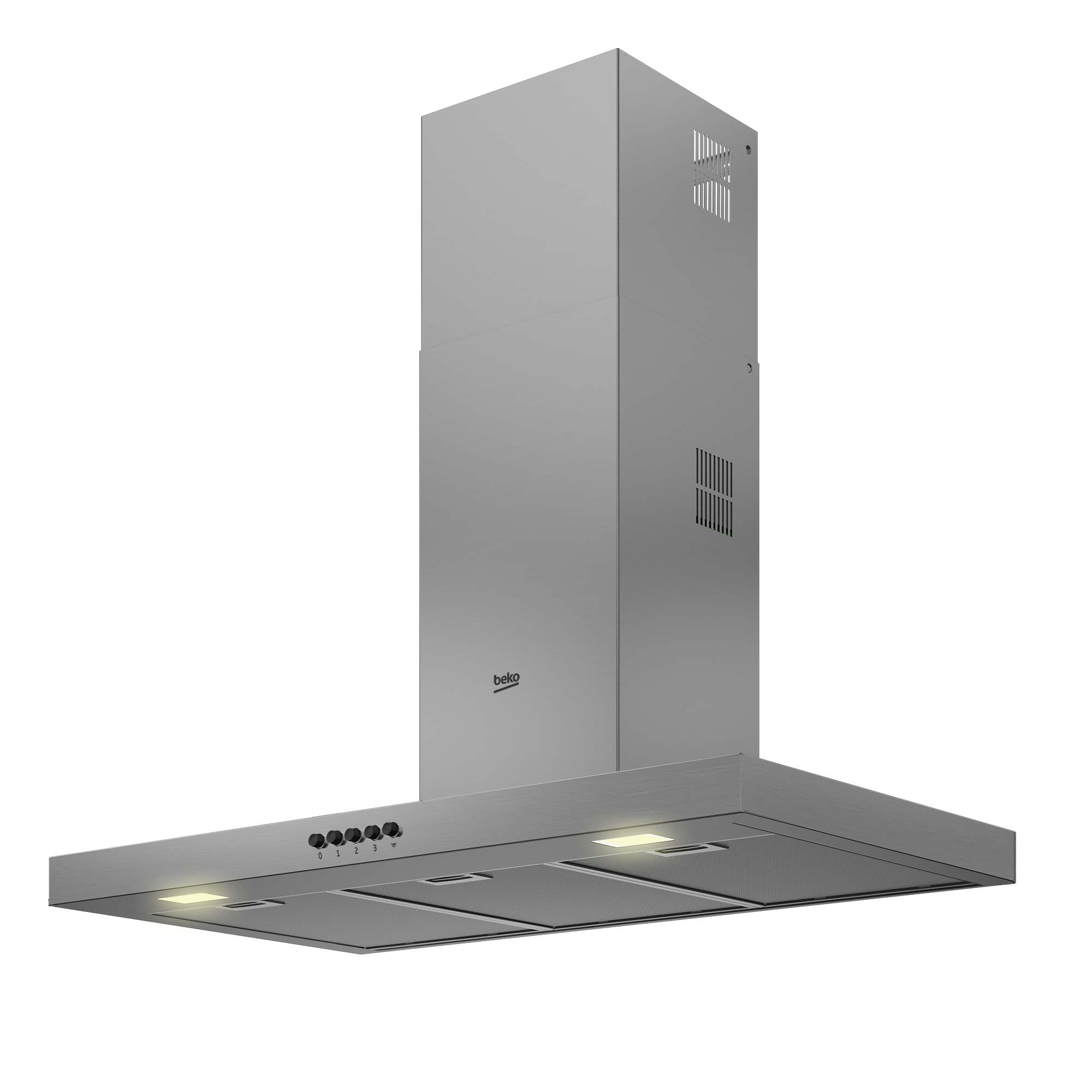 Campana decorativa Beko 3 niveles de potencia - BHCB91622BXH Inox-2