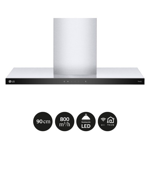 Exaustor de Parede LG HCEZ3626S com 3 Níveis de Potência e de 90 cm - Inox Inox/Preto-3