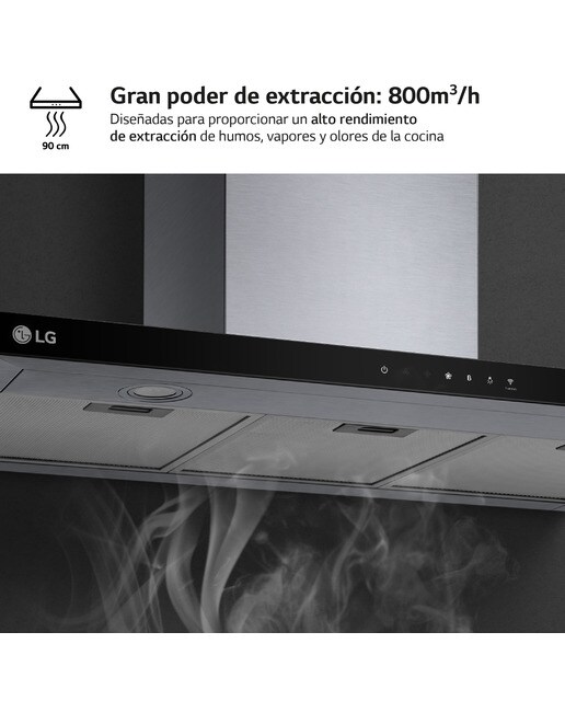 Exaustor de Parede LG HCEZ3626S com 3 Níveis de Potência e de 90 cm - Inox Inox/Preto-4